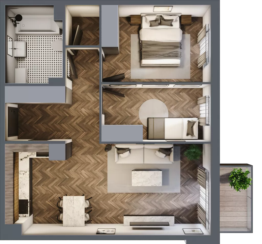 3 pokoje, mieszkanie 59,53 m², piętro 1, oferta nr M18, Tuwima 13, Mińsk Mazowiecki, Cegłów, ul. Juliana Tuwima 13
