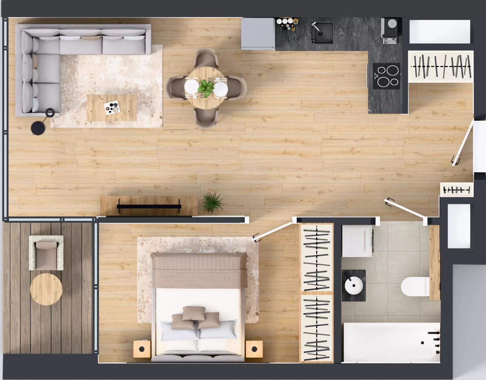 2 pokoje, mieszkanie 47,36 m², piętro 6, oferta nr M.12, O27 Apartamenty Opolska, Katowice, Śródmieście, ul. Opolska 27