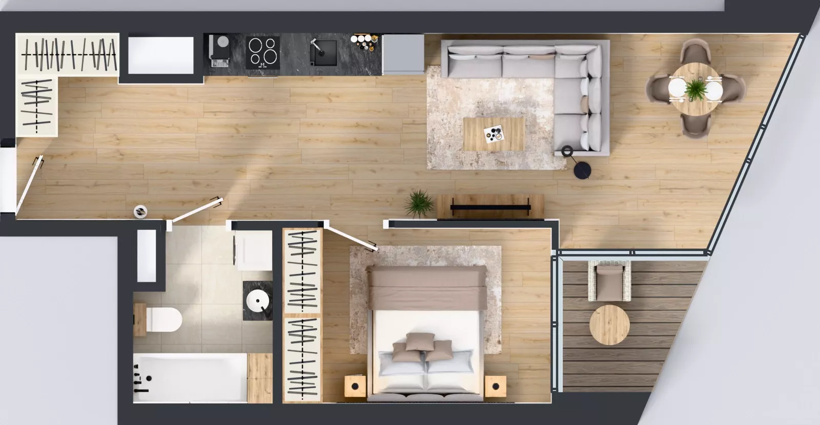 2 pokoje, mieszkanie 46,35 m², piętro 7, oferta nr M.22, O27 Apartamenty Opolska, Katowice, Śródmieście, ul. Opolska 27