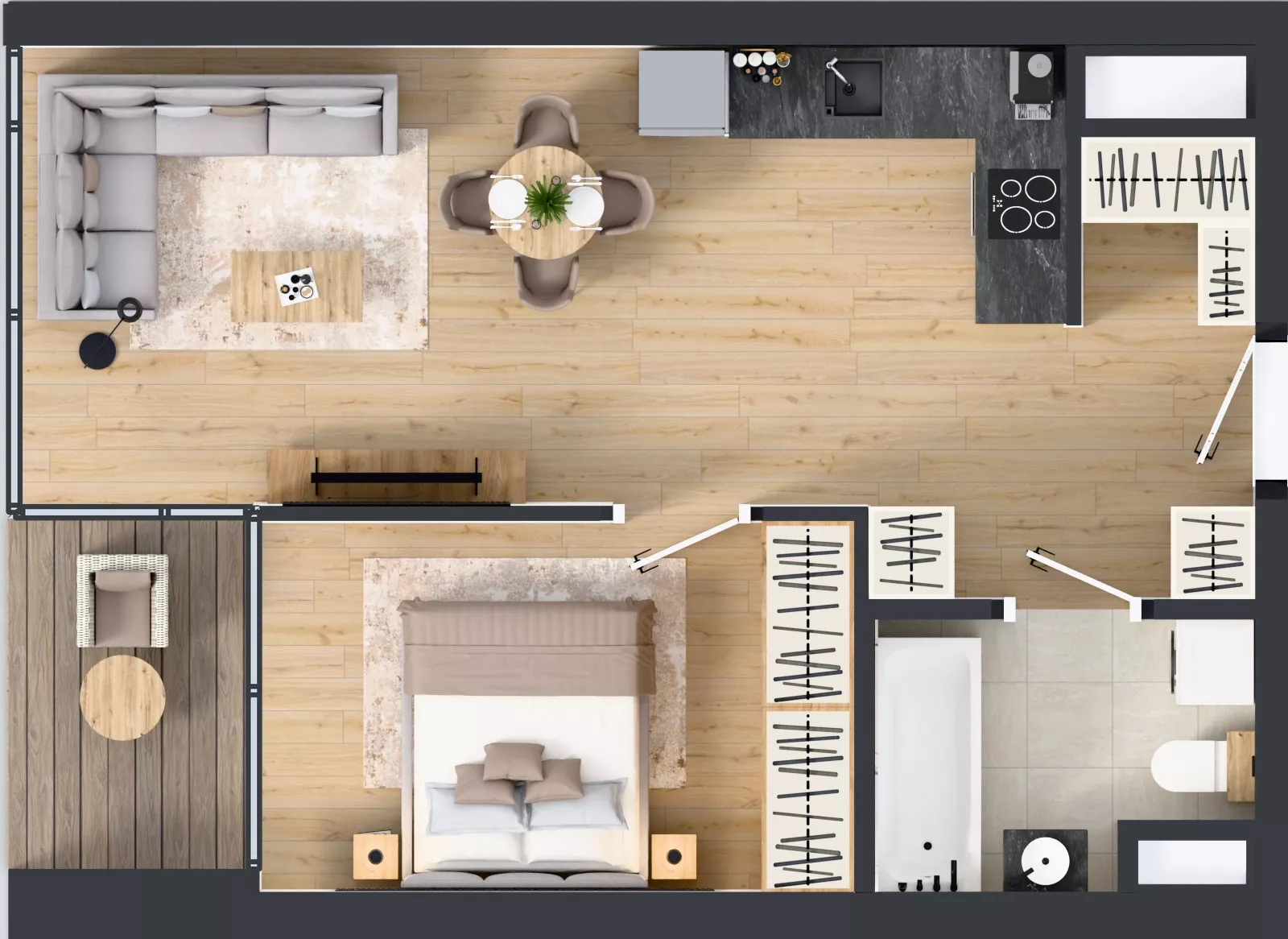 2 pokoje, mieszkanie 44,30 m², piętro 7, oferta nr M.29, O27 Apartamenty Opolska, Katowice, Śródmieście, ul. Opolska 27