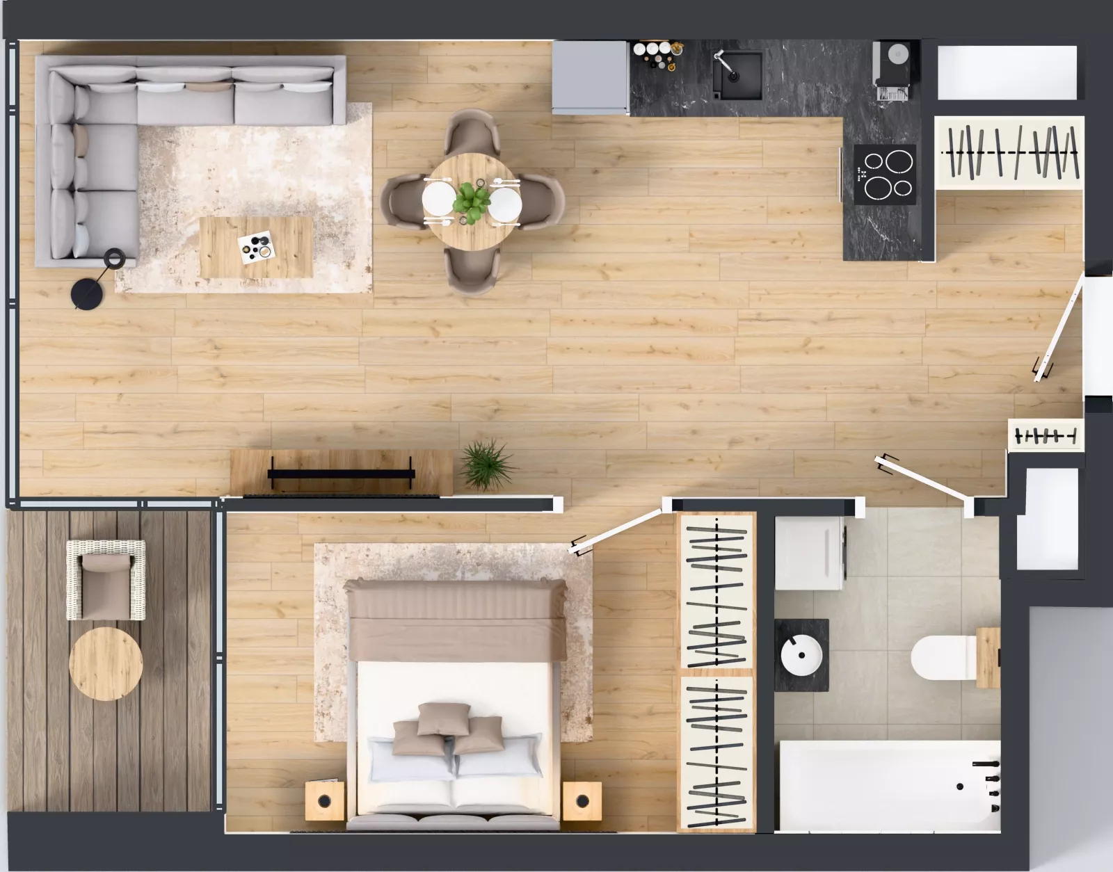 2 pokoje, mieszkanie 47,36 m², piętro 8, oferta nr M.48, O27 Apartamenty Opolska, Katowice, Śródmieście, ul. Opolska 27