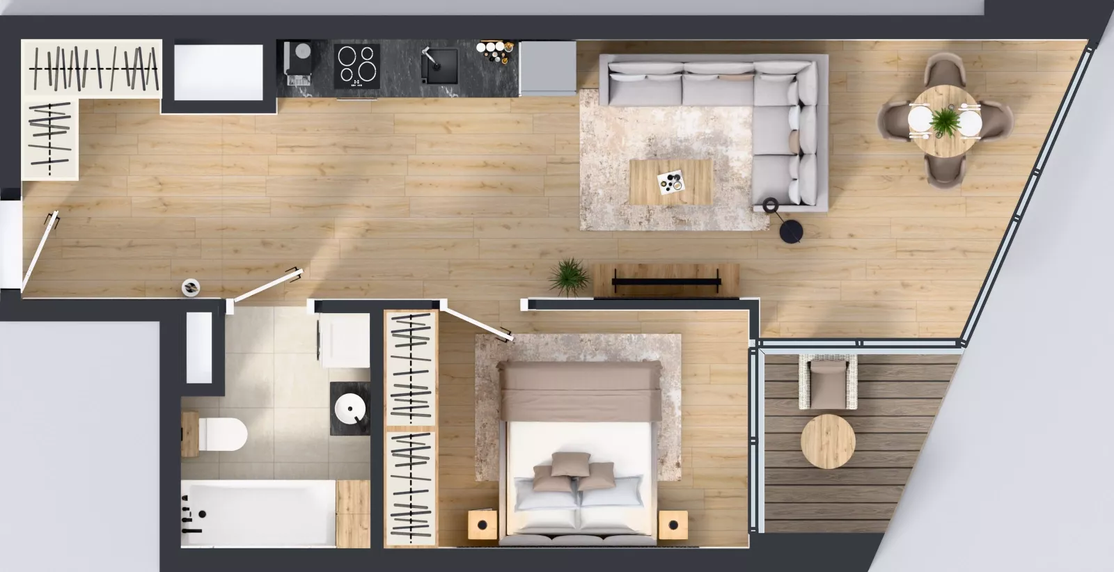 2 pokoje, mieszkanie 46,97 m², piętro 9, oferta nr M.58, O27 Apartamenty Opolska, Katowice, Śródmieście, ul. Opolska 27