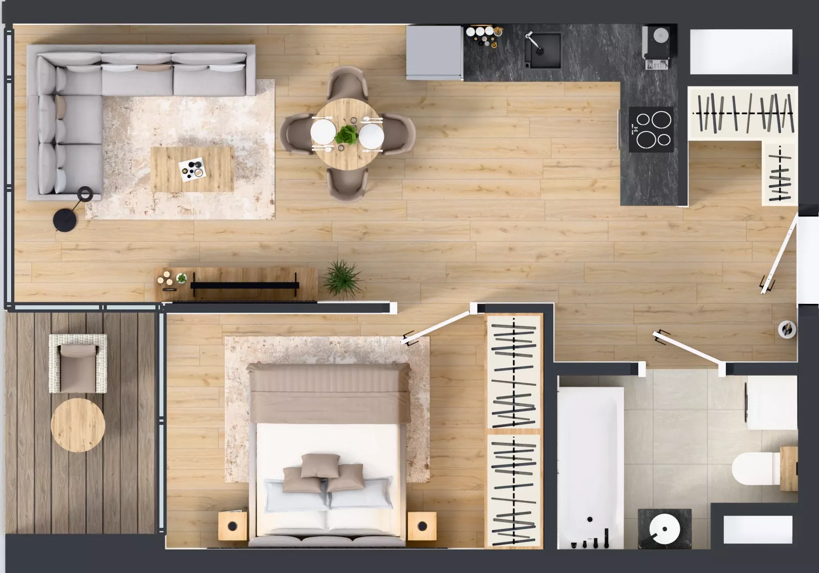 2 pokoje, mieszkanie 43,03 m², piętro 9, oferta nr M.67, O27 Apartamenty Opolska, Katowice, Śródmieście, ul. Opolska 27
