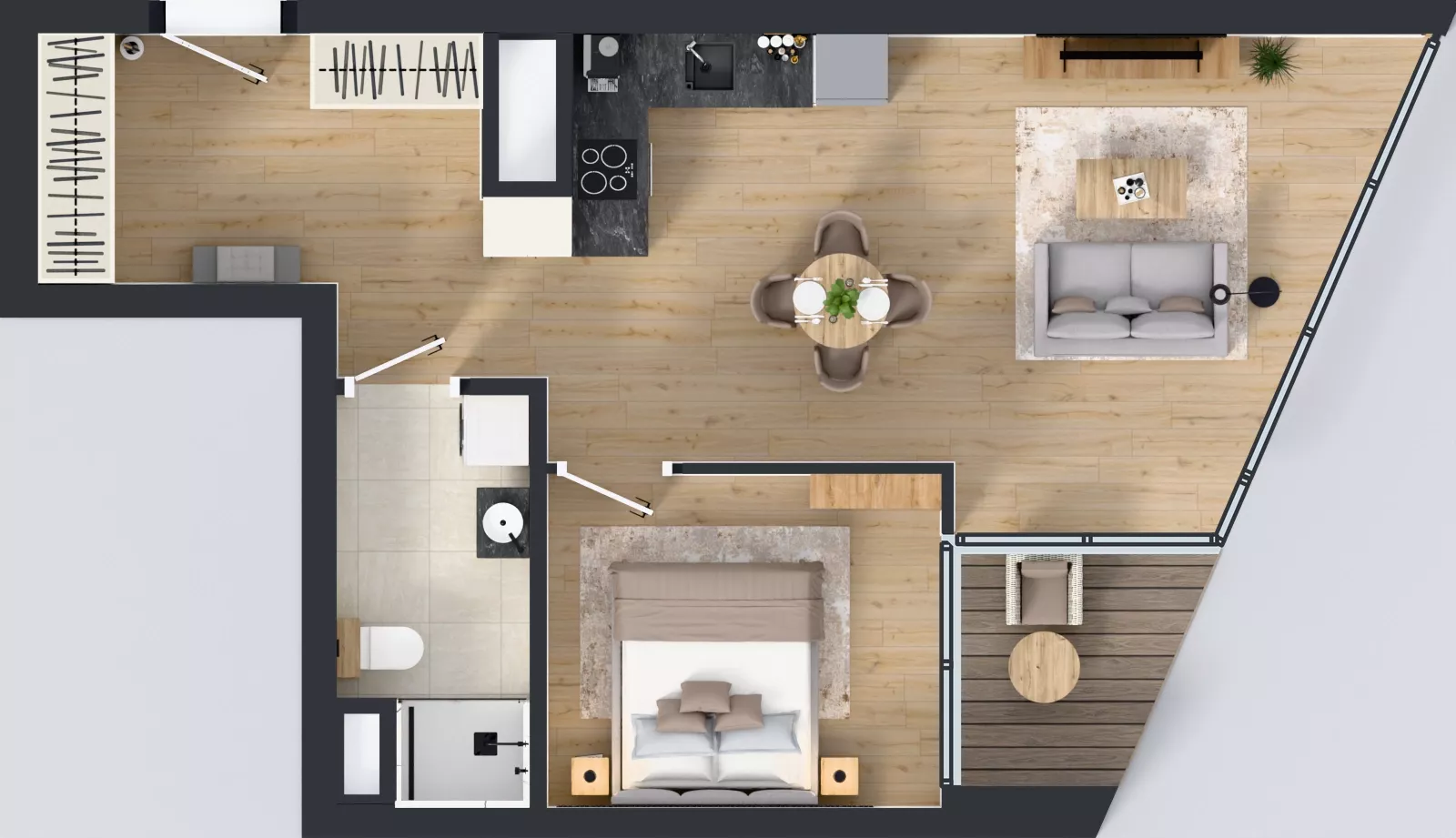 2 pokoje, mieszkanie 49,08 m², piętro 12, oferta nr M.113, O27 Apartamenty Opolska, Katowice, Śródmieście, ul. Opolska 27