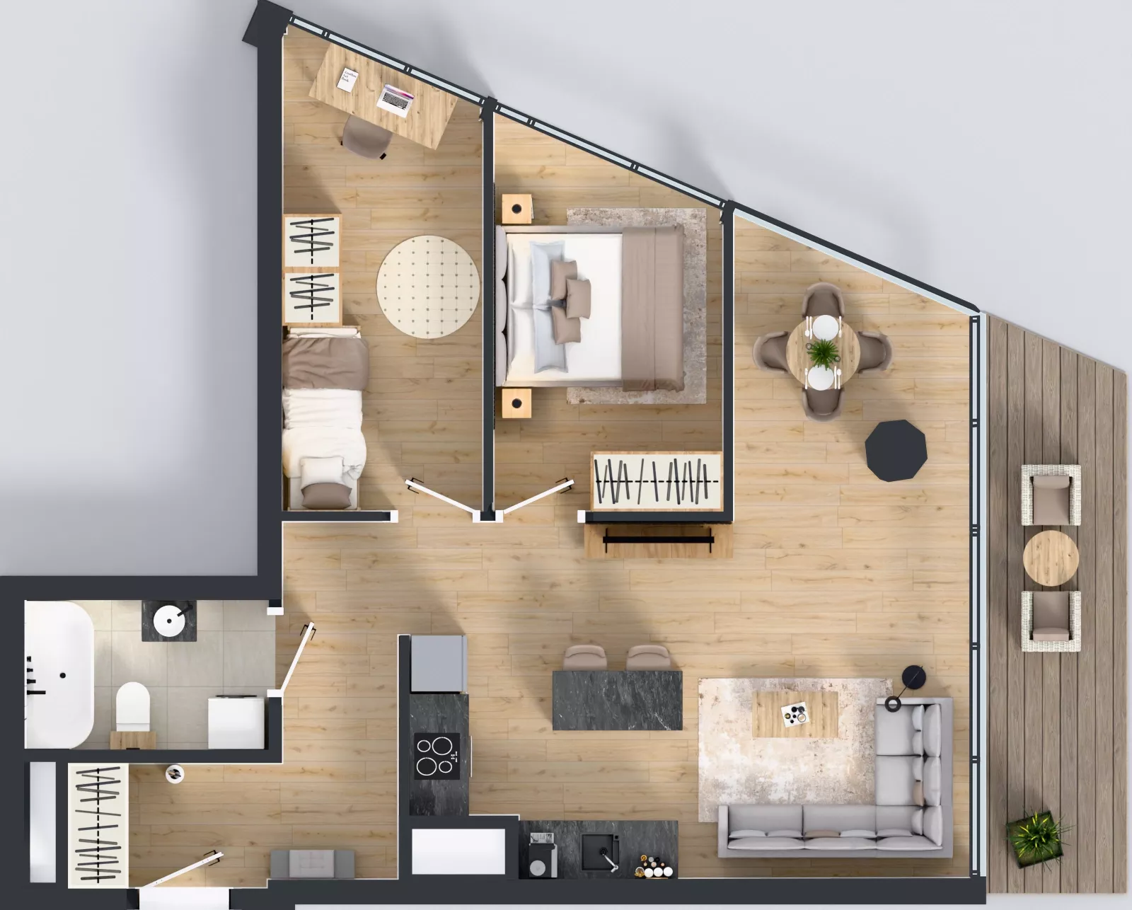 3 pokoje, apartament 61,42 m², piętro 14, oferta nr M.152, O27 Apartamenty Opolska, Katowice, Śródmieście, ul. Opolska 27