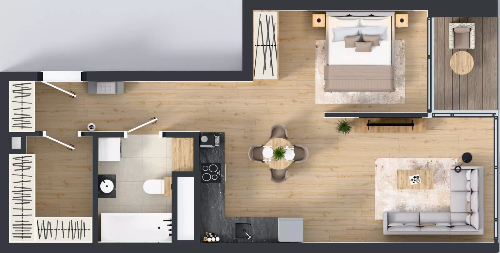1 pokój, mieszkanie 53,37 m², piętro 16, oferta nr M.182, O27 Apartamenty Opolska, Katowice, Śródmieście, ul. Opolska 27
