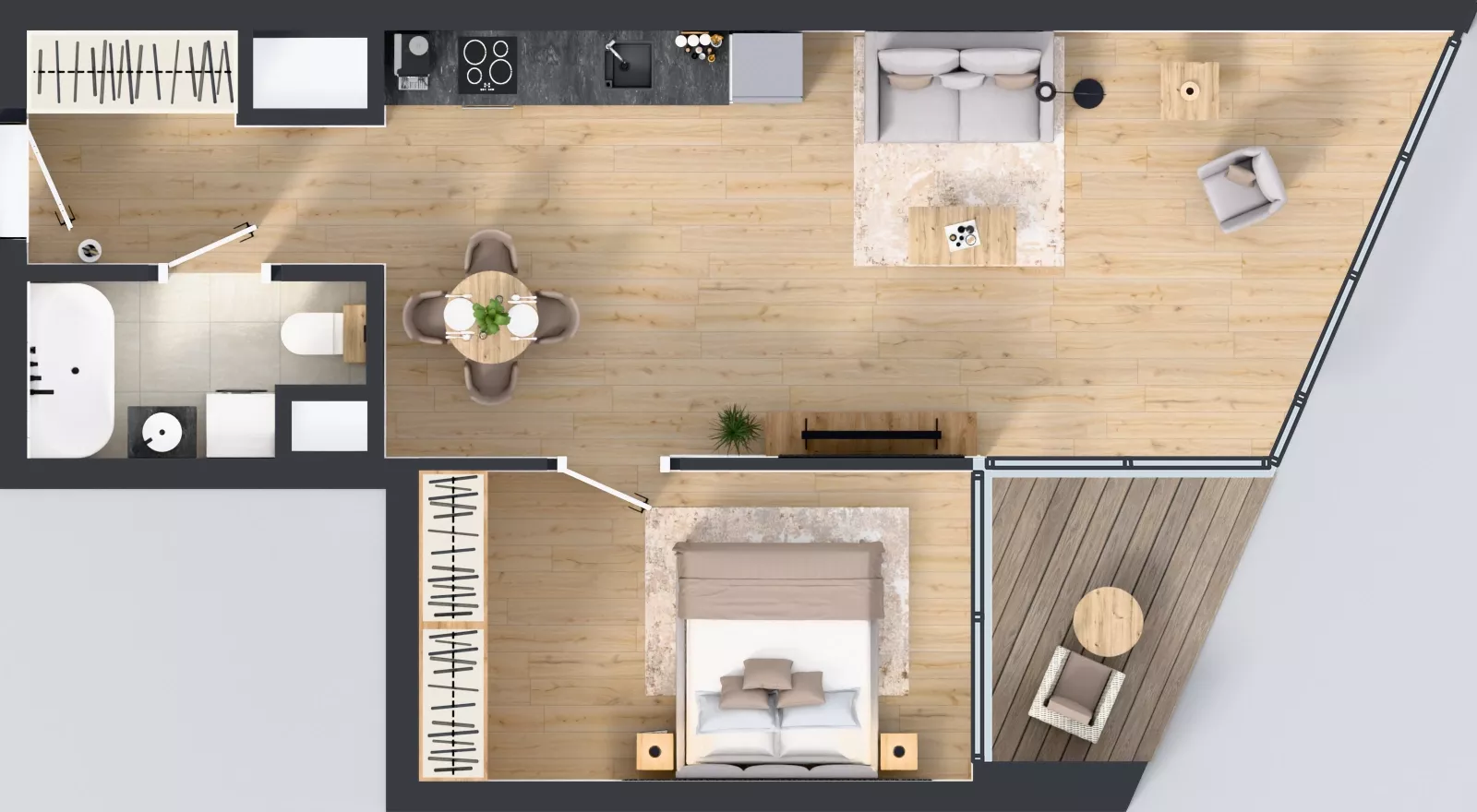 2 pokoje, mieszkanie 52,49 m², piętro 16, oferta nr M.187, O27 Apartamenty Opolska, Katowice, Śródmieście, ul. Opolska 27