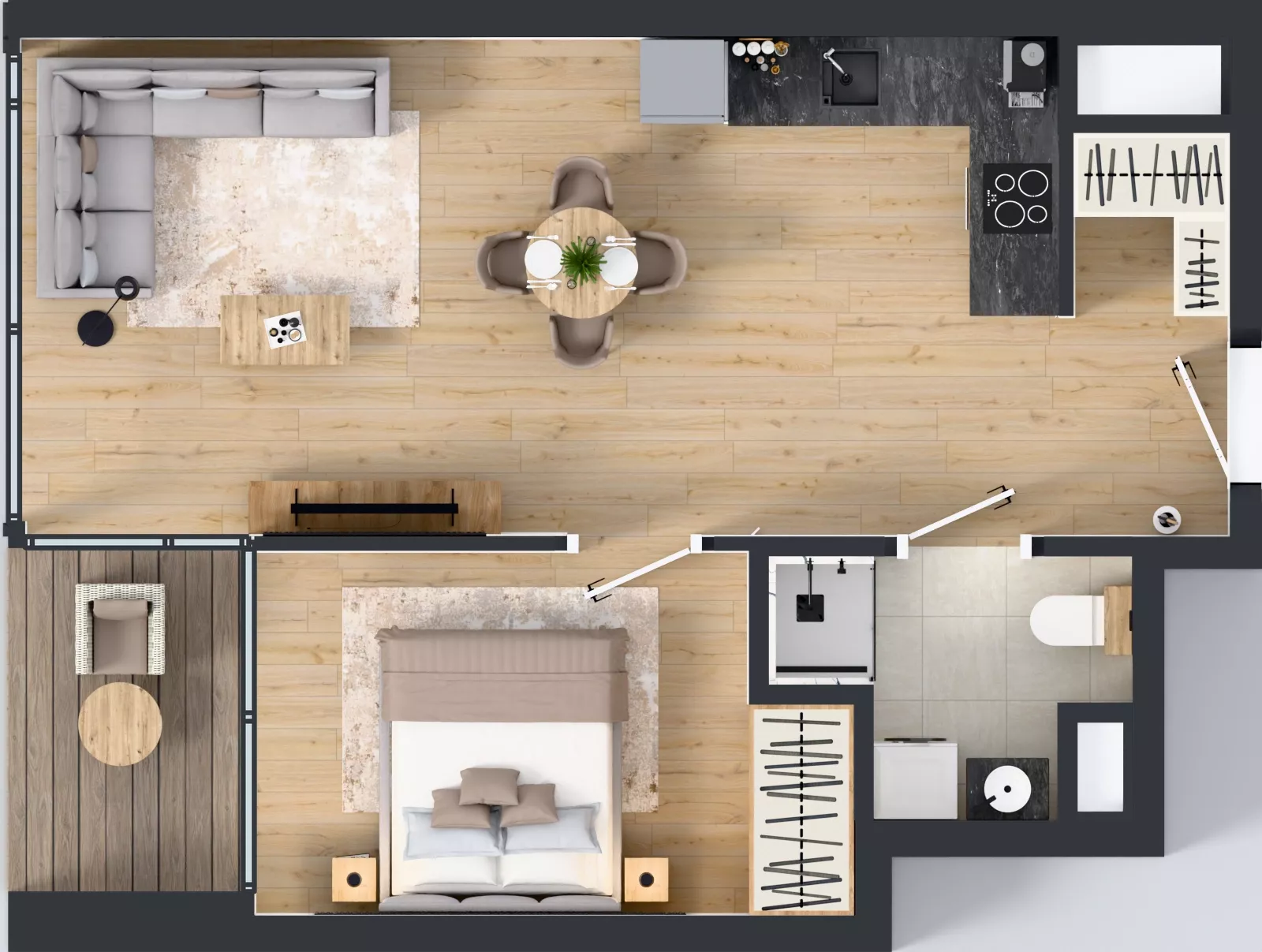 2 pokoje, mieszkanie 44,18 m², piętro 16, oferta nr M.190, O27 Apartamenty Opolska, Katowice, Śródmieście, ul. Opolska 27