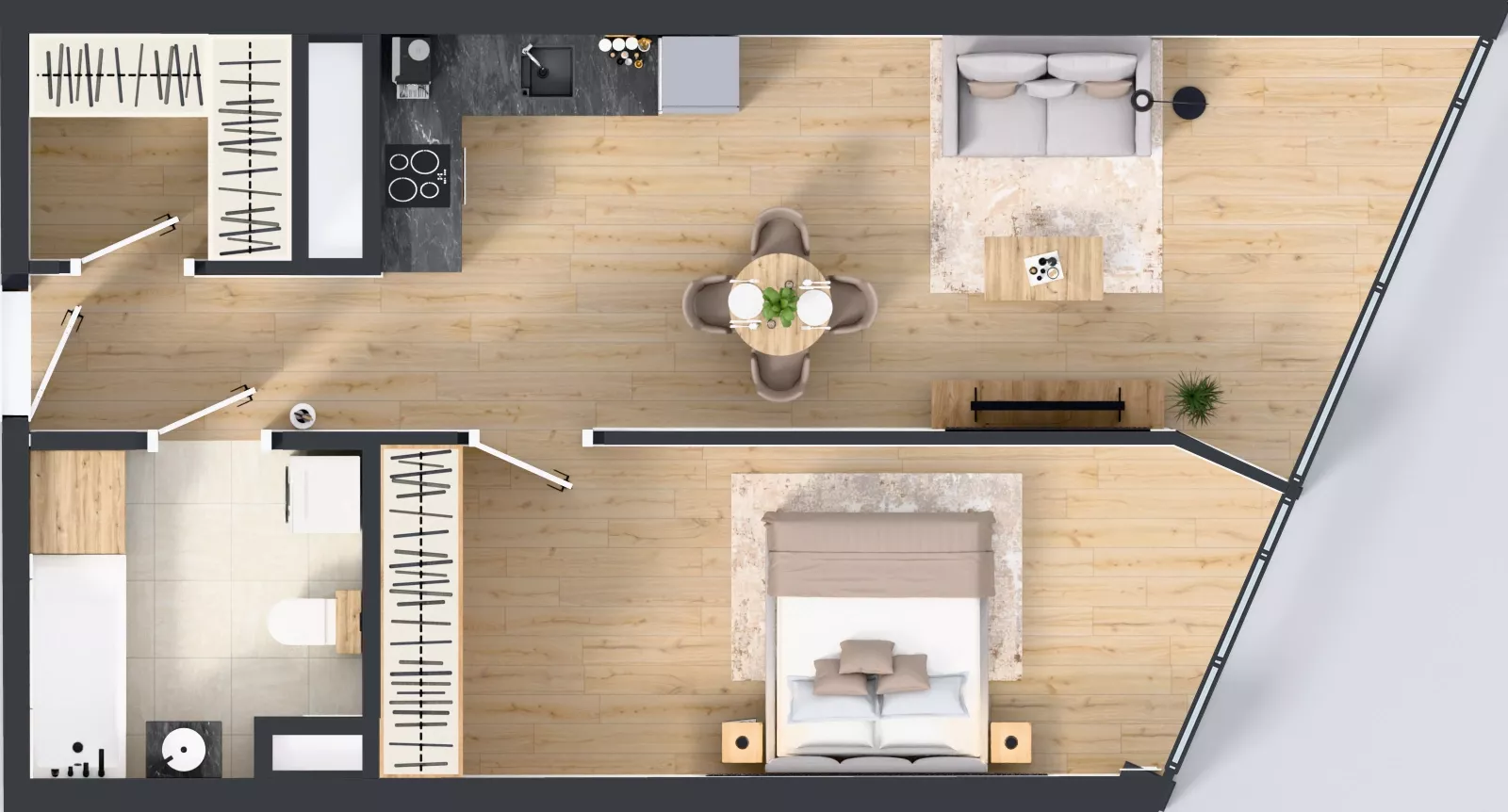 2 pokoje, mieszkanie 54,96 m², piętro 17, oferta nr M.204, O27 Apartamenty Opolska, Katowice, Śródmieście, ul. Opolska 27