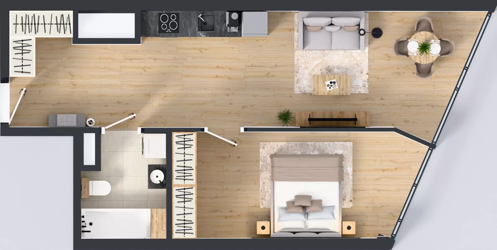 2 pokoje, mieszkanie 50,79 m², piętro 18, oferta nr M.220, O27 Apartamenty Opolska, Katowice, Śródmieście, ul. Opolska 27