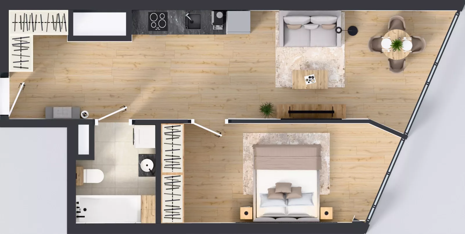 2 pokoje, mieszkanie 50,79 m², piętro 21, oferta nr M.274, O27 Apartamenty Opolska, Katowice, Śródmieście, ul. Opolska 27