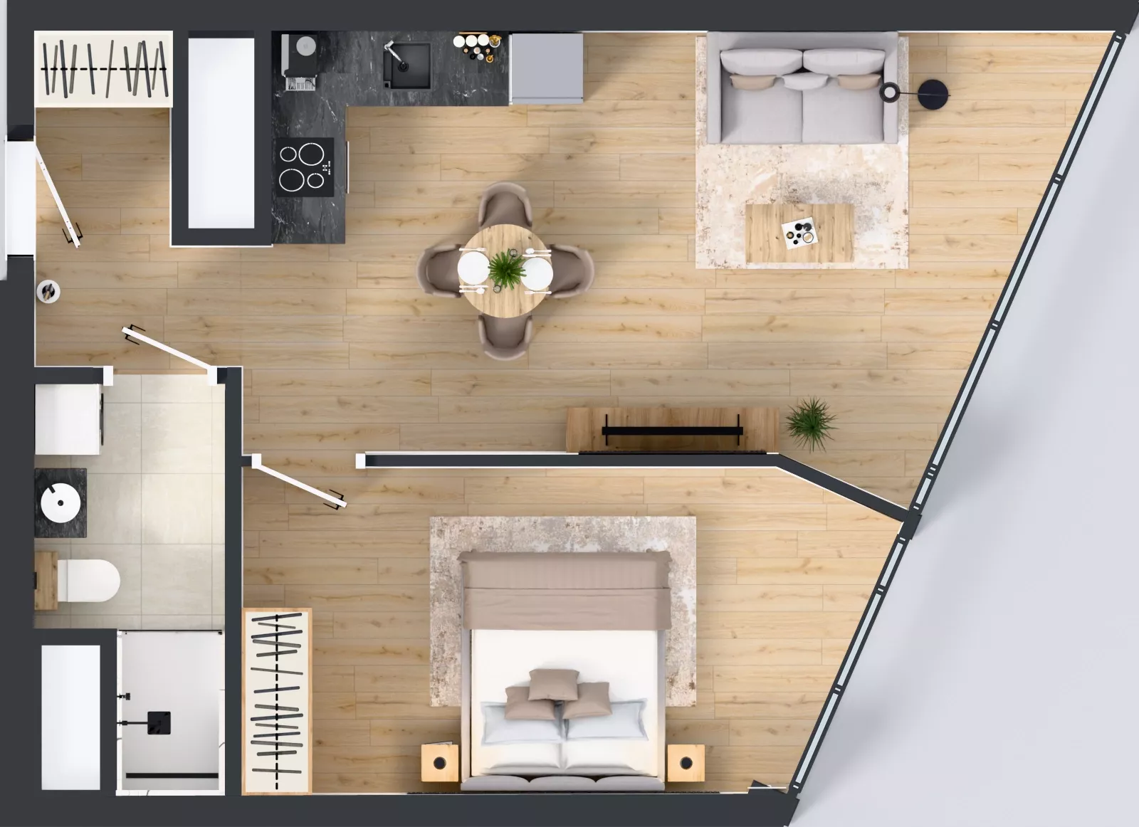 2 pokoje, apartament 46,71 m², piętro 21, oferta nr M.275, O27 Apartamenty Opolska, Katowice, Śródmieście, ul. Opolska 27