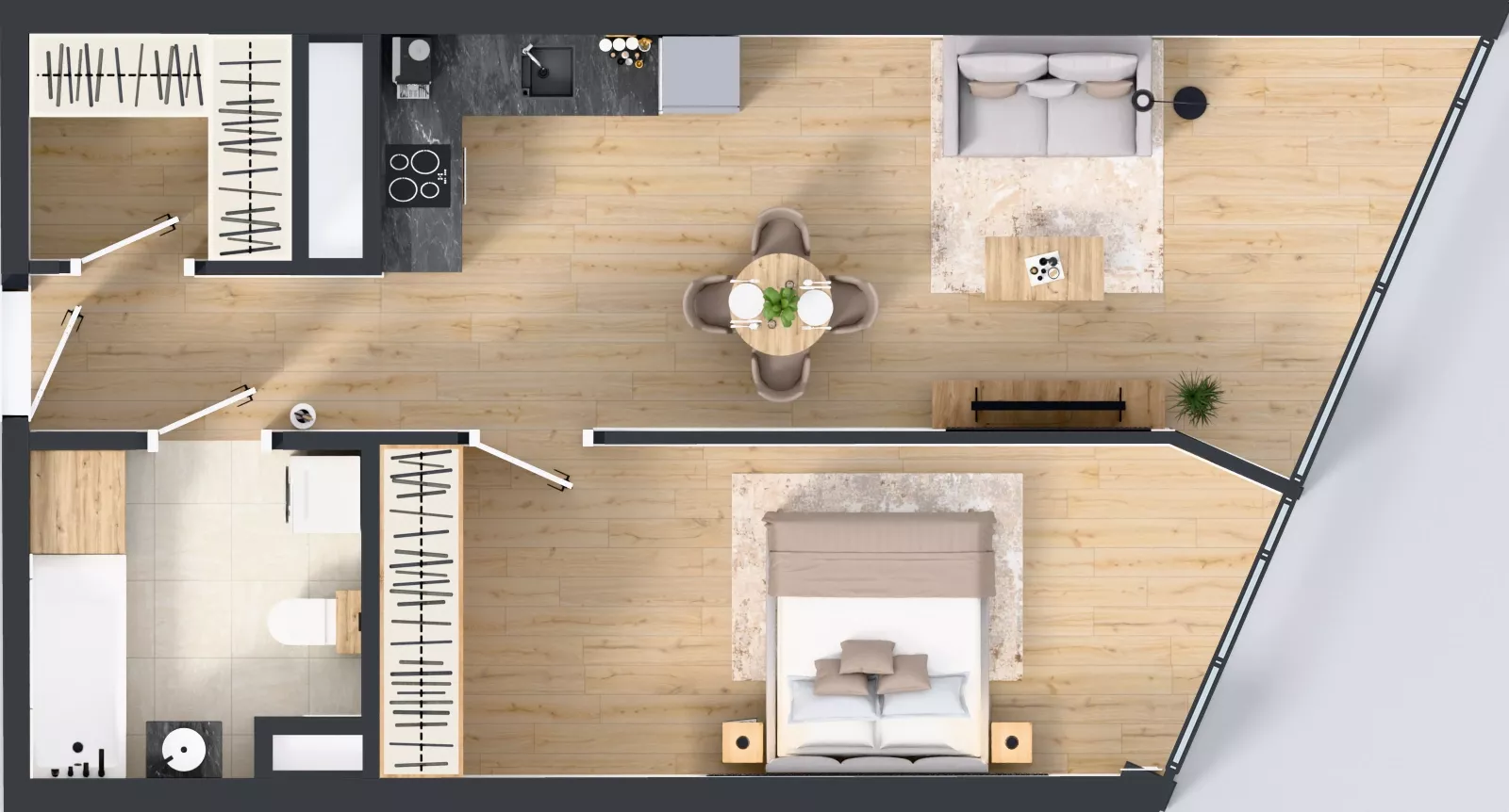 2 pokoje, mieszkanie 54,96 m², piętro 21, oferta nr M.276, O27 Apartamenty Opolska, Katowice, Śródmieście, ul. Opolska 27