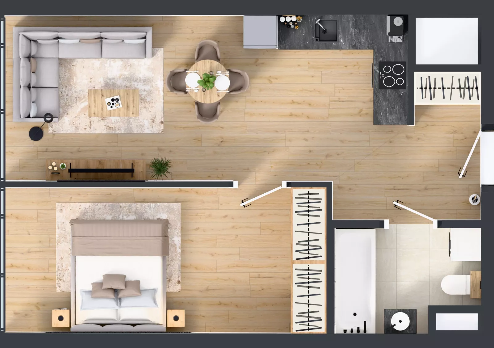 2 pokoje, mieszkanie 47,03 m², piętro 21, oferta nr M.283, O27 Apartamenty Opolska, Katowice, Śródmieście, ul. Opolska 27