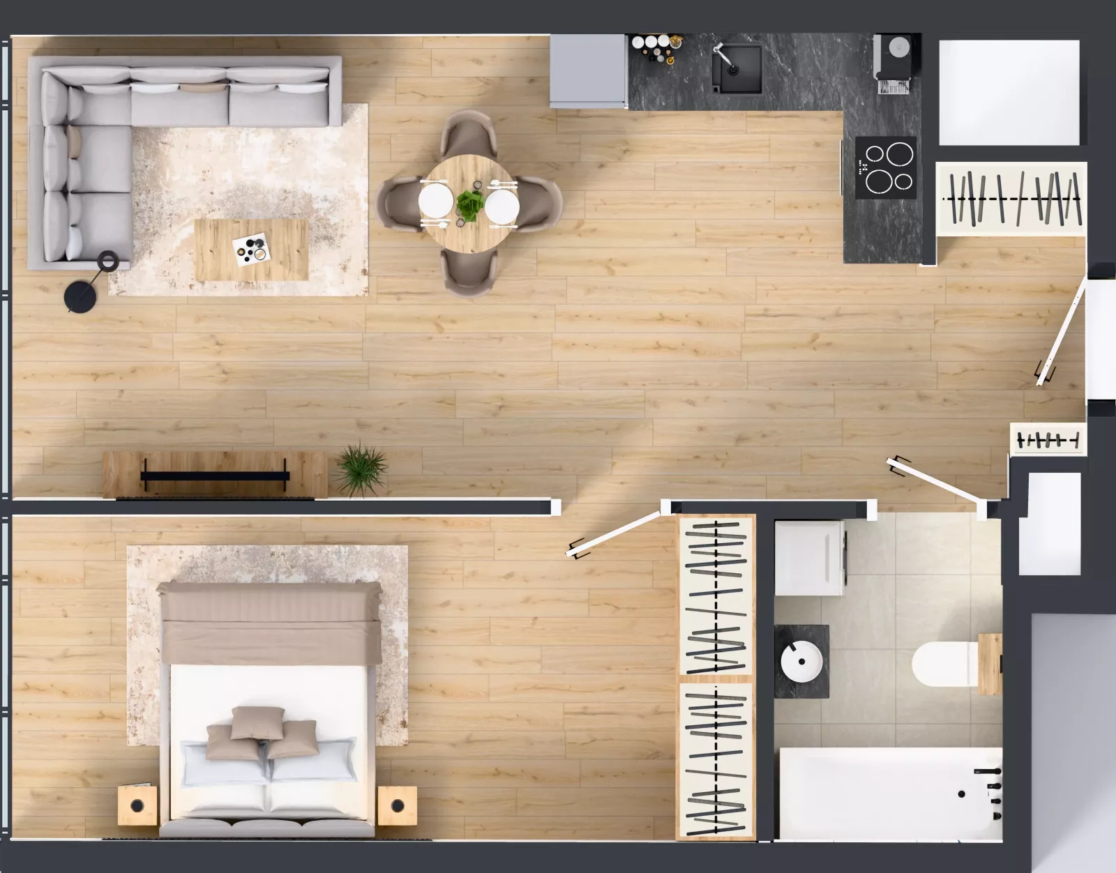 2 pokoje, mieszkanie 51,73 m², piętro 22, oferta nr M.300, O27 Apartamenty Opolska, Katowice, Śródmieście, ul. Opolska 27