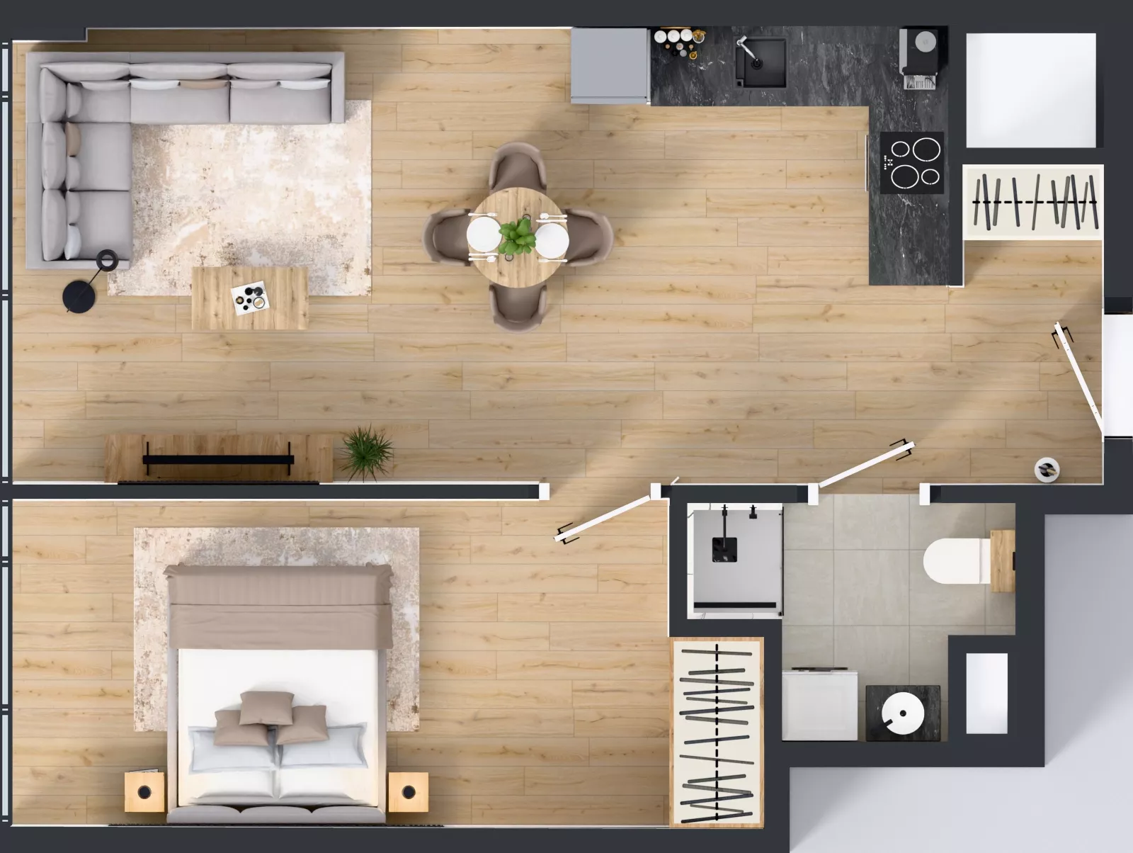 2 pokoje, mieszkanie 48,60 m², piętro 23, oferta nr M.316, O27 Apartamenty Opolska, Katowice, Śródmieście, ul. Opolska 27