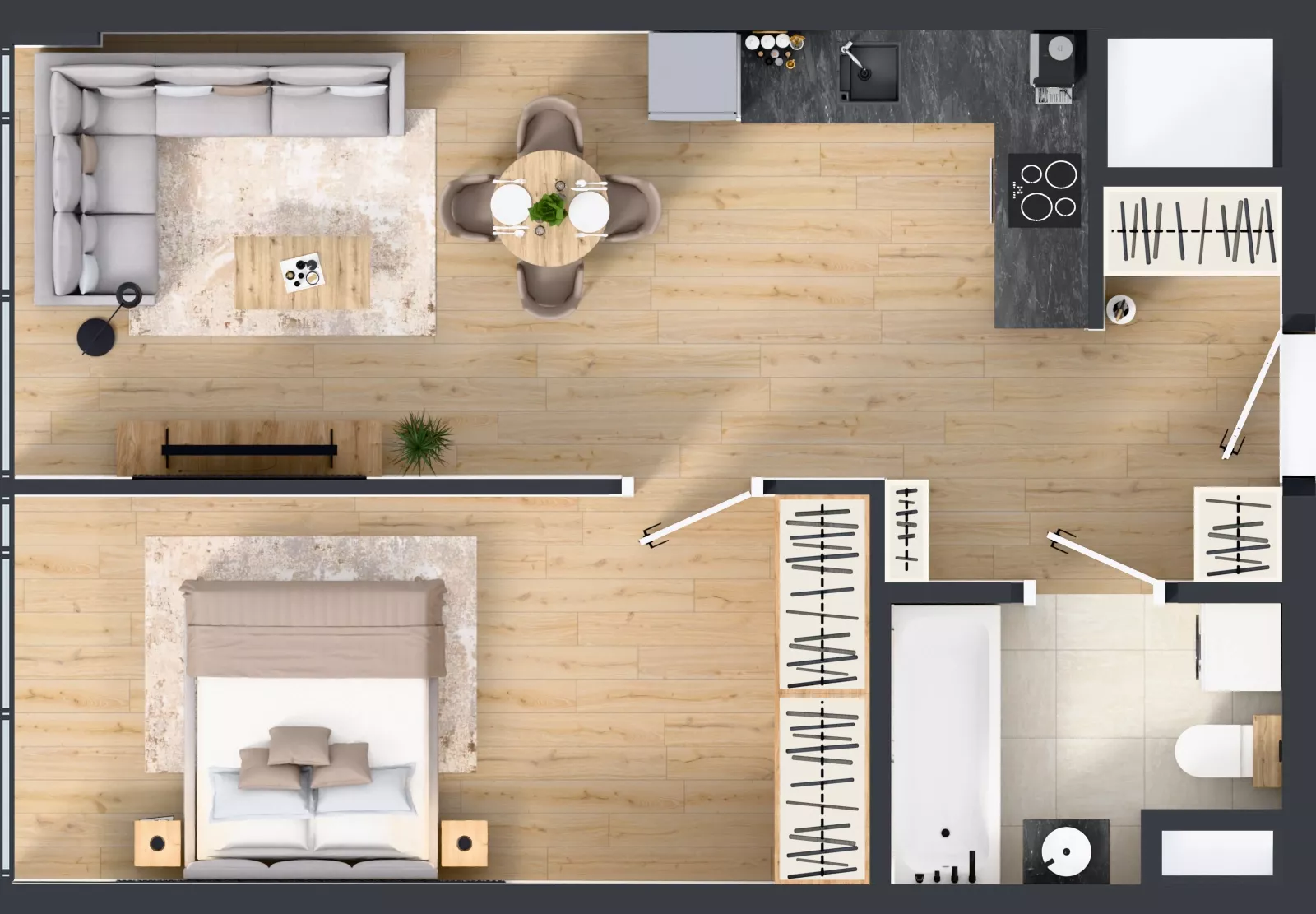 2 pokoje, mieszkanie 47,19 m², piętro 23, oferta nr M.320, O27 Apartamenty Opolska, Katowice, Śródmieście, ul. Opolska 27