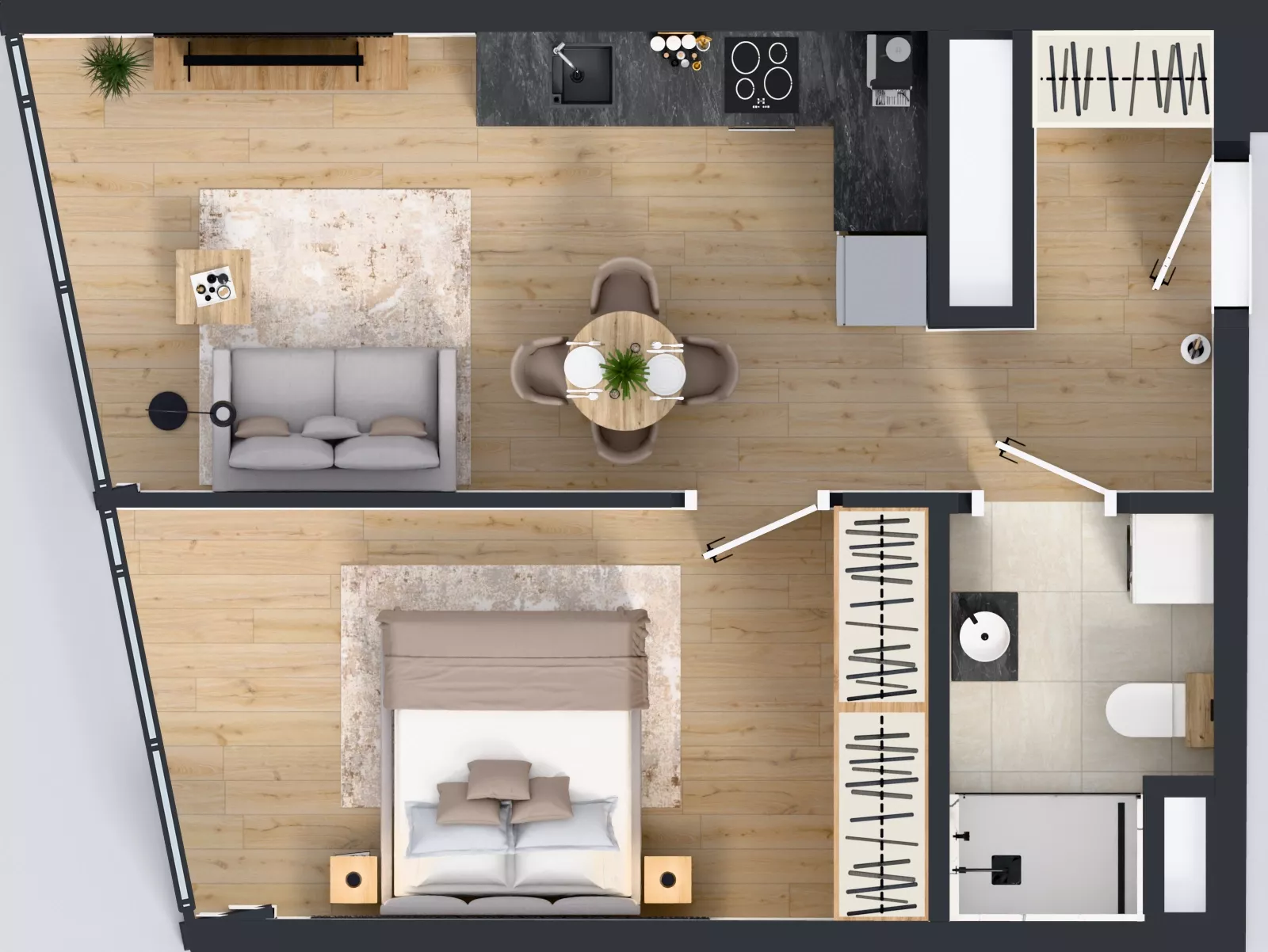 2 pokoje, mieszkanie 40,83 m², piętro 23, oferta nr M.322, O27 Apartamenty Opolska, Katowice, Śródmieście, ul. Opolska 27