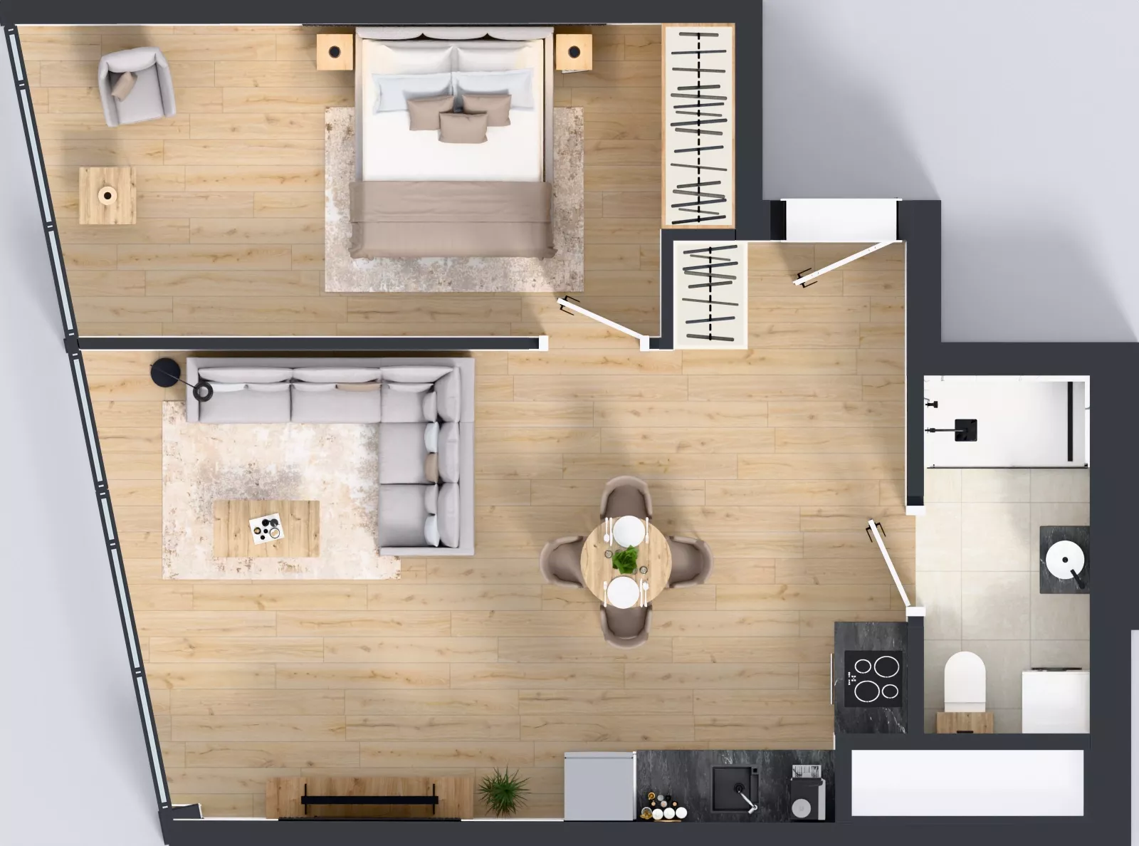 2 pokoje, mieszkanie 50,26 m², piętro 24, oferta nr M.323, O27 Apartamenty Opolska, Katowice, Śródmieście, ul. Opolska 27