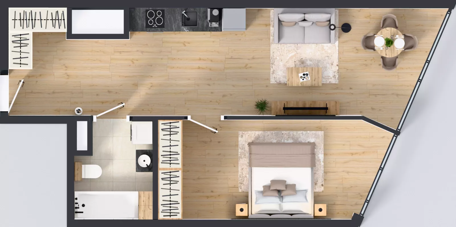 2 pokoje, mieszkanie 51,11 m², piętro 24, oferta nr M.328, O27 Apartamenty Opolska, Katowice, Śródmieście, ul. Opolska 27