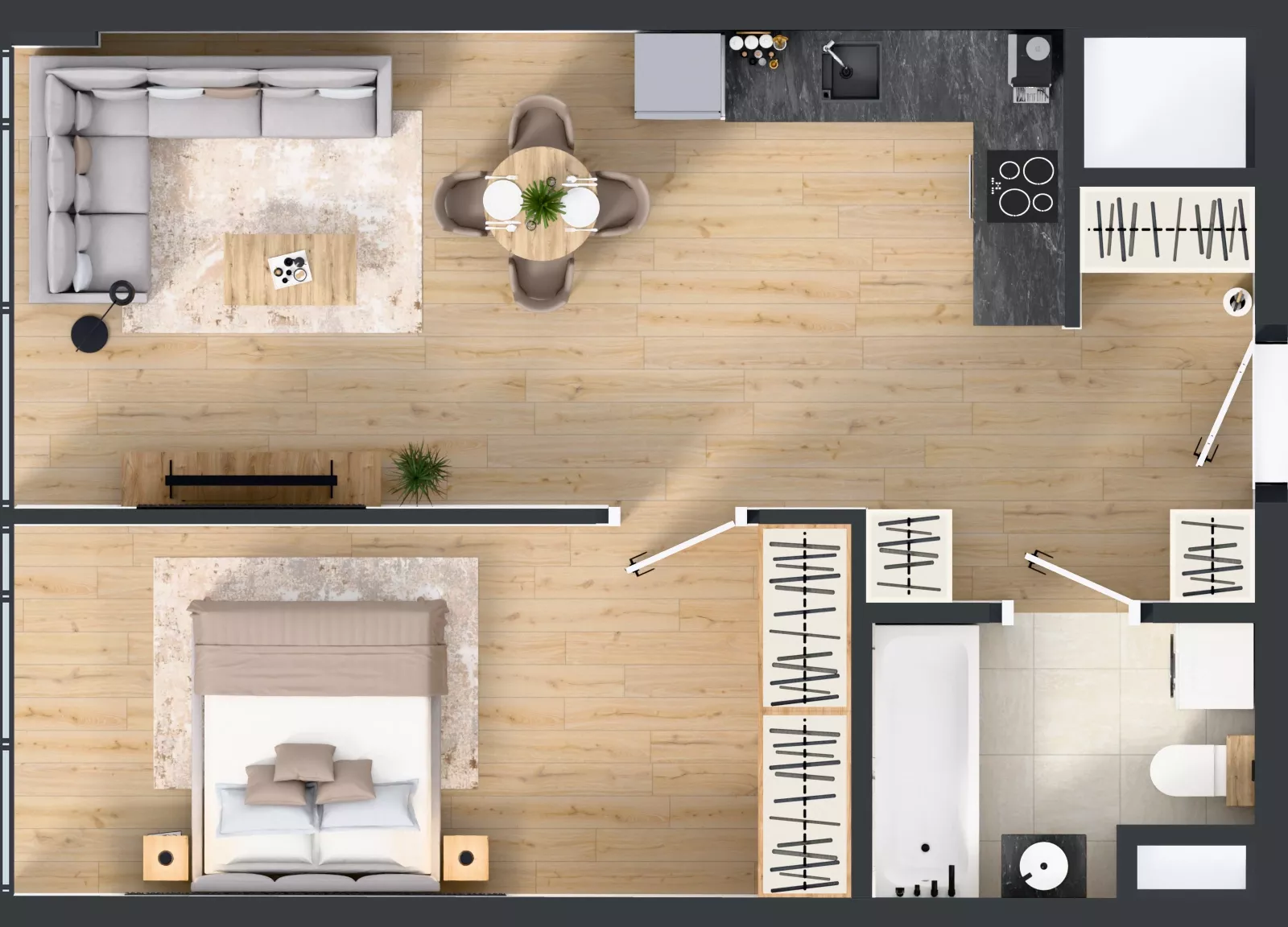 2 pokoje, mieszkanie 49,10 m², piętro 24, oferta nr M.335, O27 Apartamenty Opolska, Katowice, Śródmieście, ul. Opolska 27