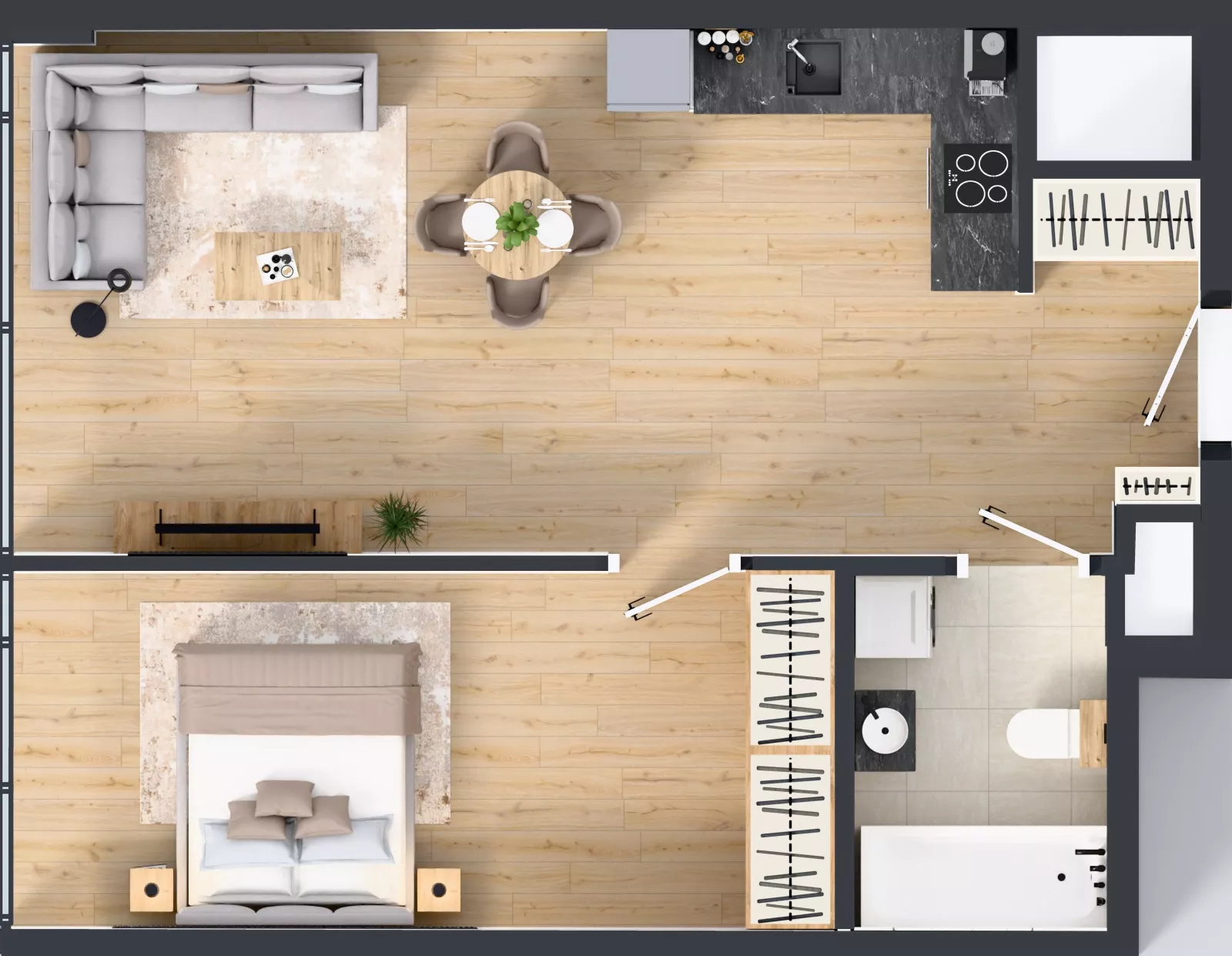 2 pokoje, mieszkanie 52,18 m², piętro 24, oferta nr M.336, O27 Apartamenty Opolska, Katowice, Śródmieście, ul. Opolska 27