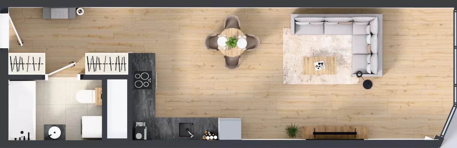 1 pokój, mieszkanie 42,83 m², piętro 27, oferta nr M.380, O27 Apartamenty Opolska, Katowice, Śródmieście, ul. Opolska 27