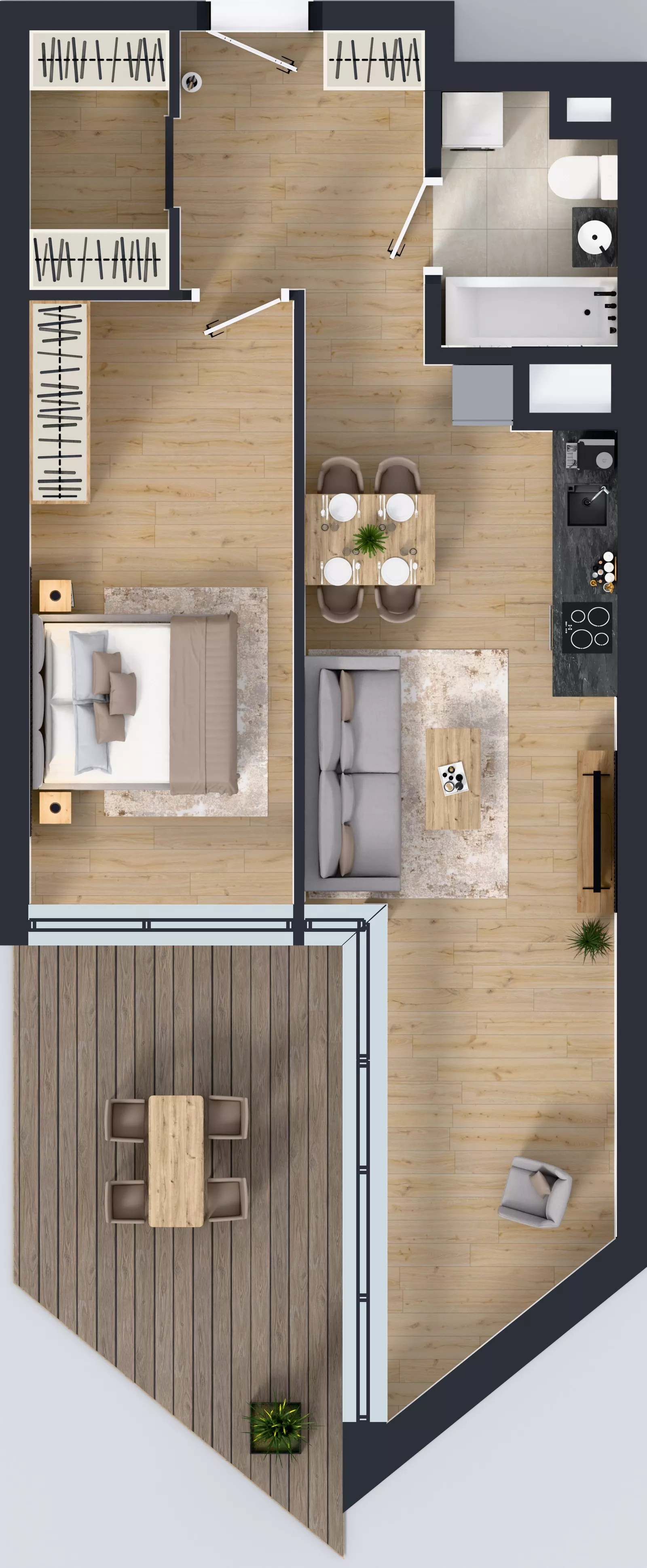 2 pokoje, mieszkanie 55,67 m², piętro 1, oferta nr M.01, Nowa Gwiazda, Katowice, Zawodzie, ul. Bogucicka