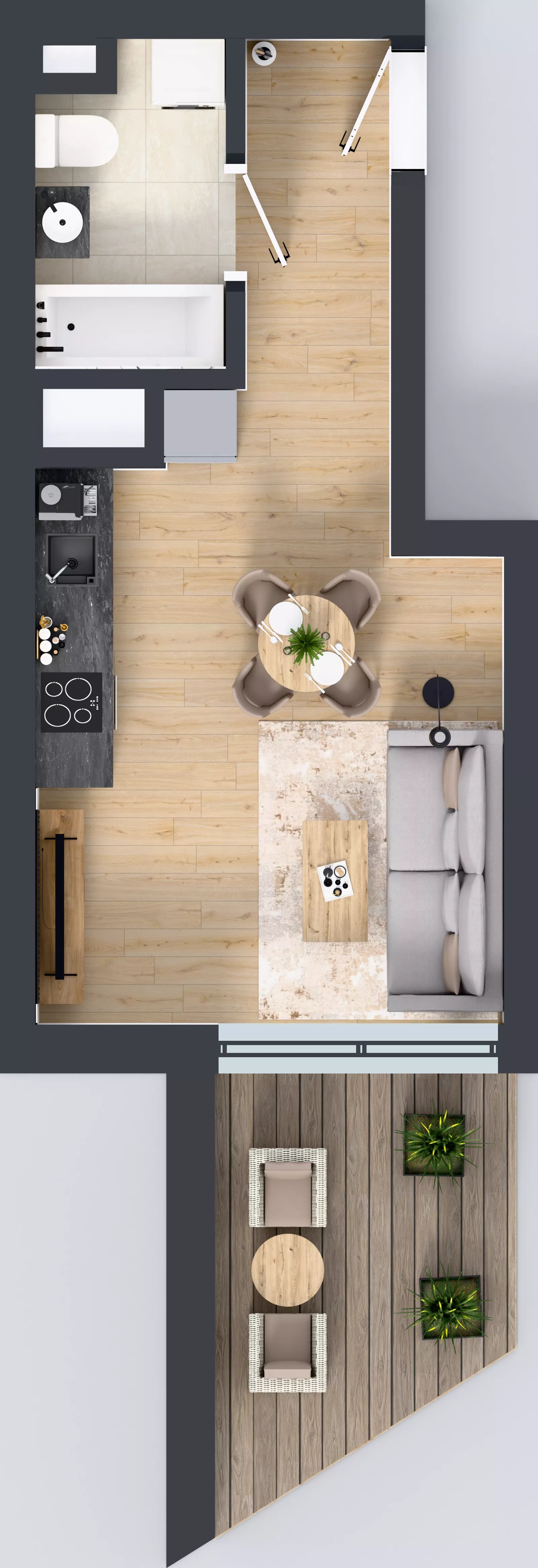 1 pokój, mieszkanie 25,64 m², piętro 1, oferta nr M.04, Nowa Gwiazda, Katowice, Zawodzie, ul. Bogucicka