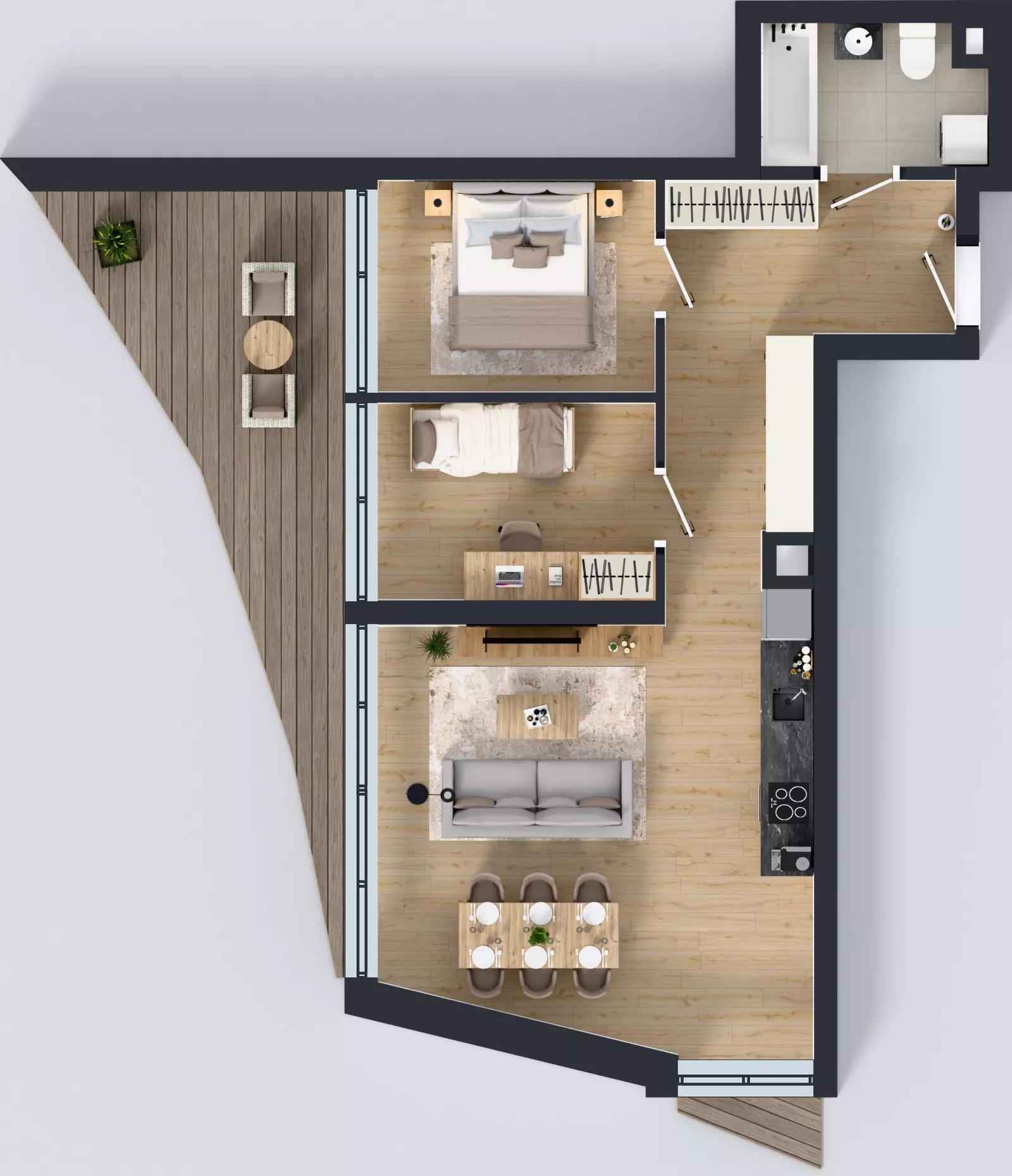 3 pokoje, mieszkanie 60,87 m², piętro 1, oferta nr M.08, Nowa Gwiazda, Katowice, Zawodzie, ul. Bogucicka