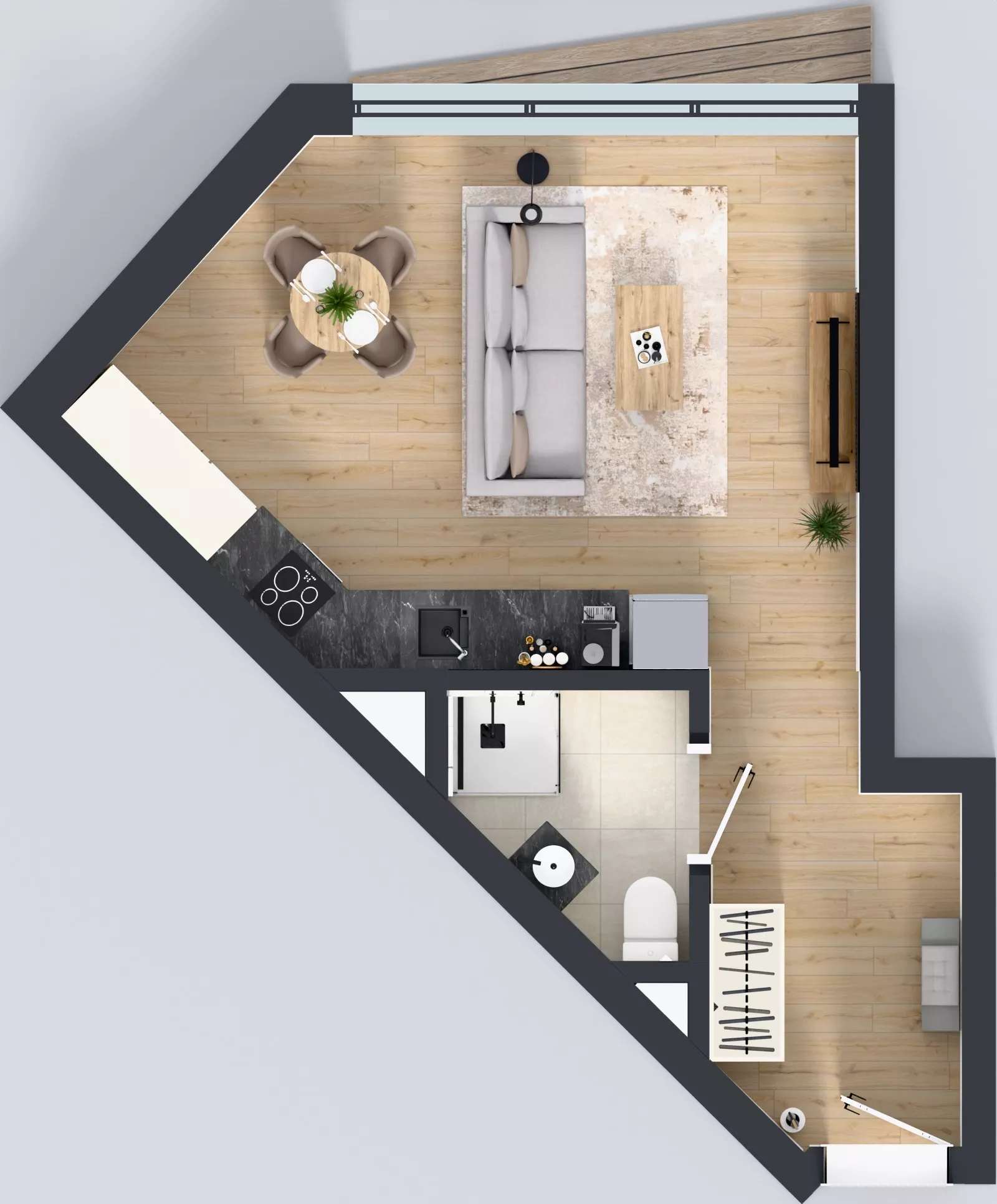1 pokój, mieszkanie 33,05 m², piętro 1, oferta nr M.16, Nowa Gwiazda, Katowice, Zawodzie, ul. Bogucicka