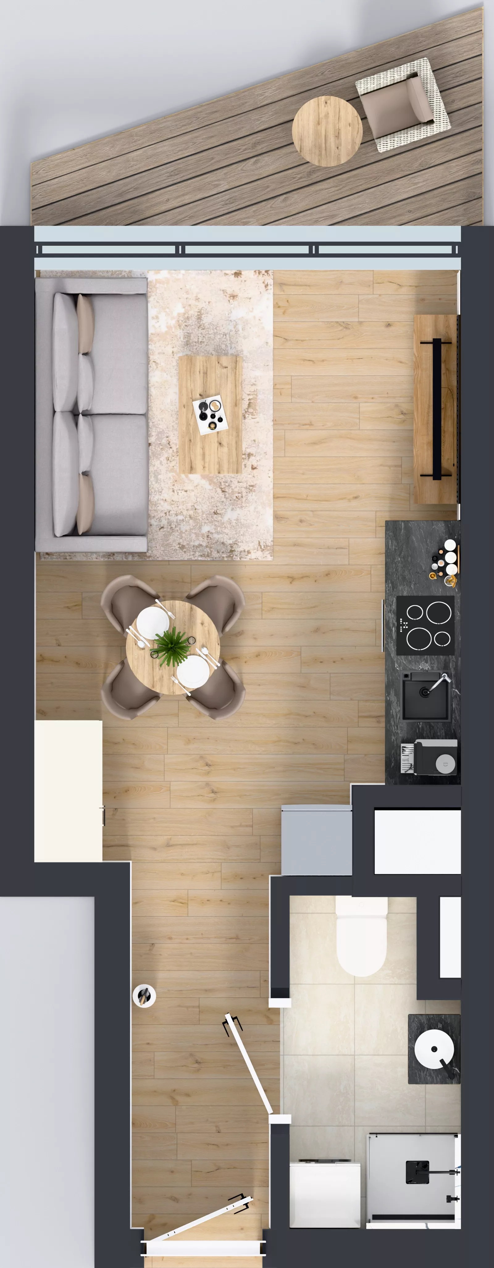 1 pokój, mieszkanie 25,07 m², piętro 1, oferta nr M.17, Nowa Gwiazda, Katowice, Zawodzie, ul. Bogucicka