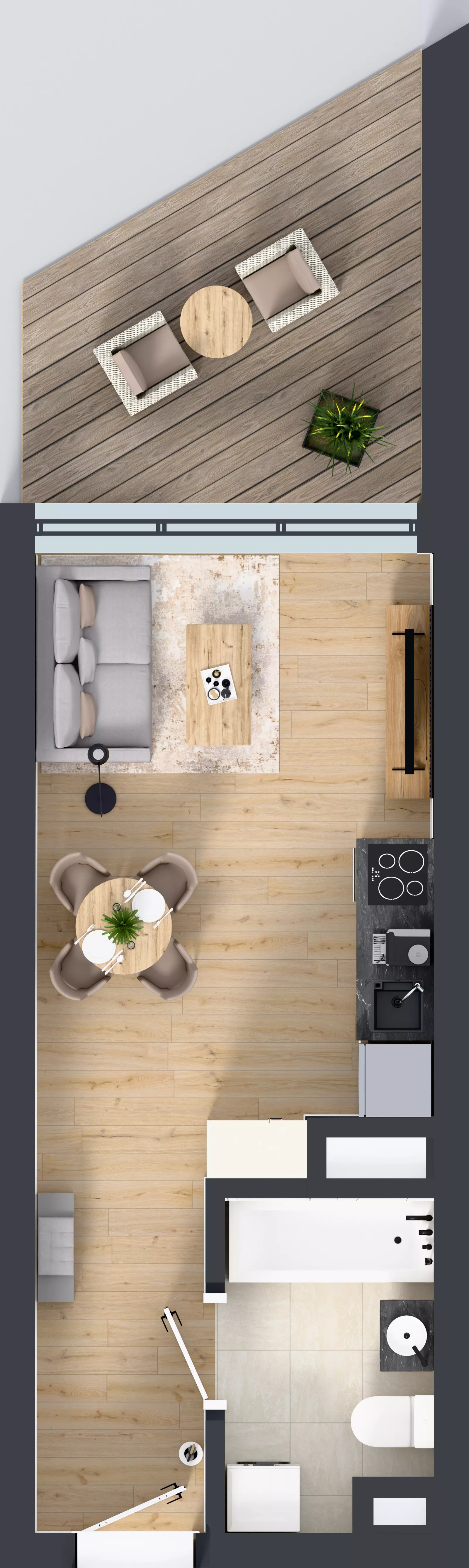 1 pokój, mieszkanie 25,10 m², piętro 1, oferta nr M.18, Nowa Gwiazda, Katowice, Zawodzie, ul. Bogucicka
