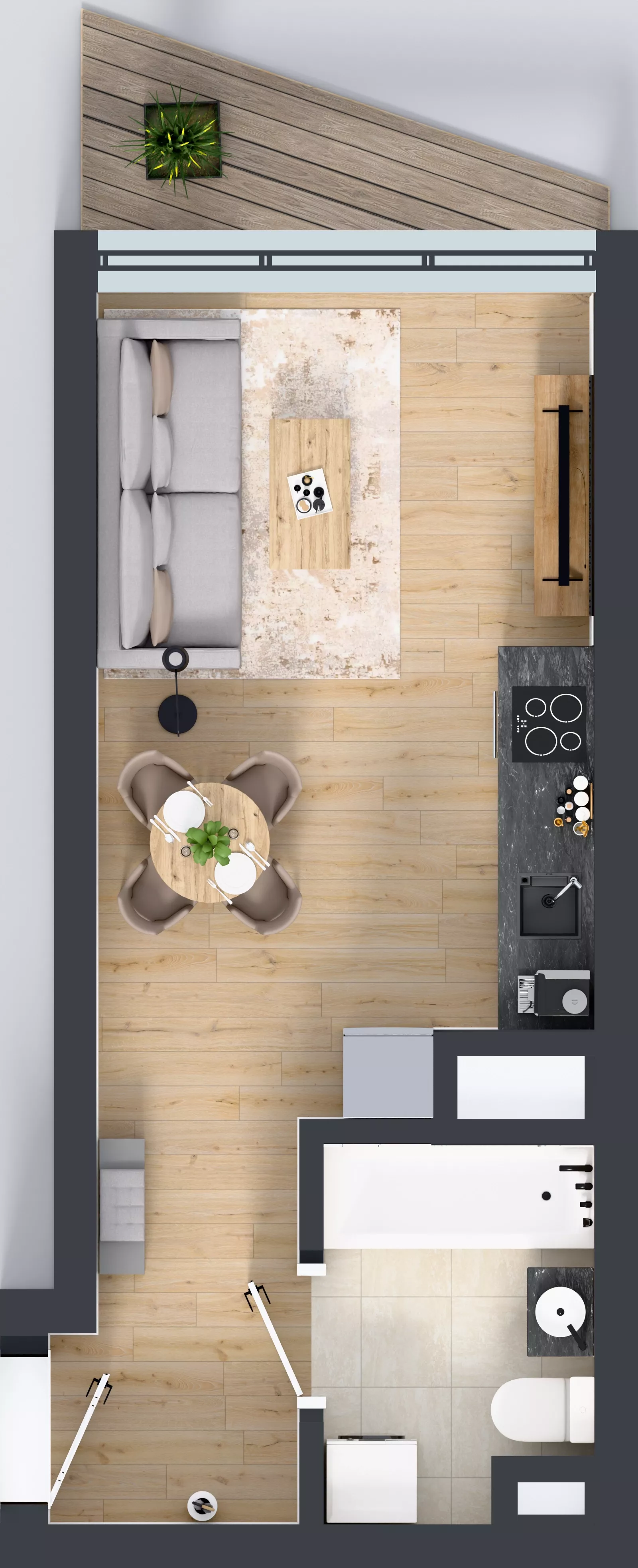 1 pokój, mieszkanie 25,90 m², piętro 1, oferta nr M.21, Nowa Gwiazda, Katowice, Zawodzie, ul. Bogucicka