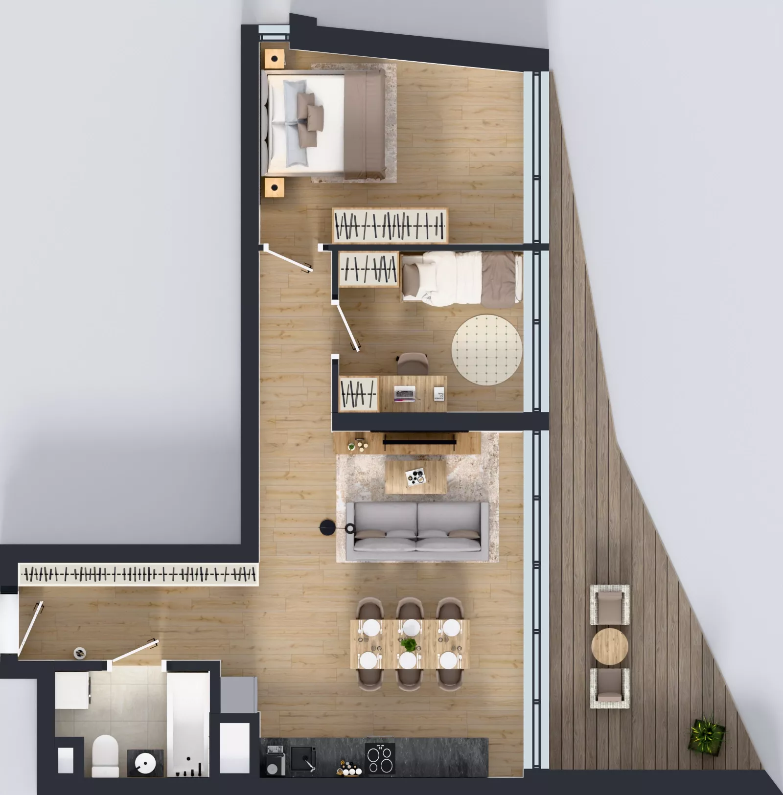 3 pokoje, mieszkanie 59,59 m², piętro 1, oferta nr M.22, Nowa Gwiazda, Katowice, Zawodzie, ul. Bogucicka