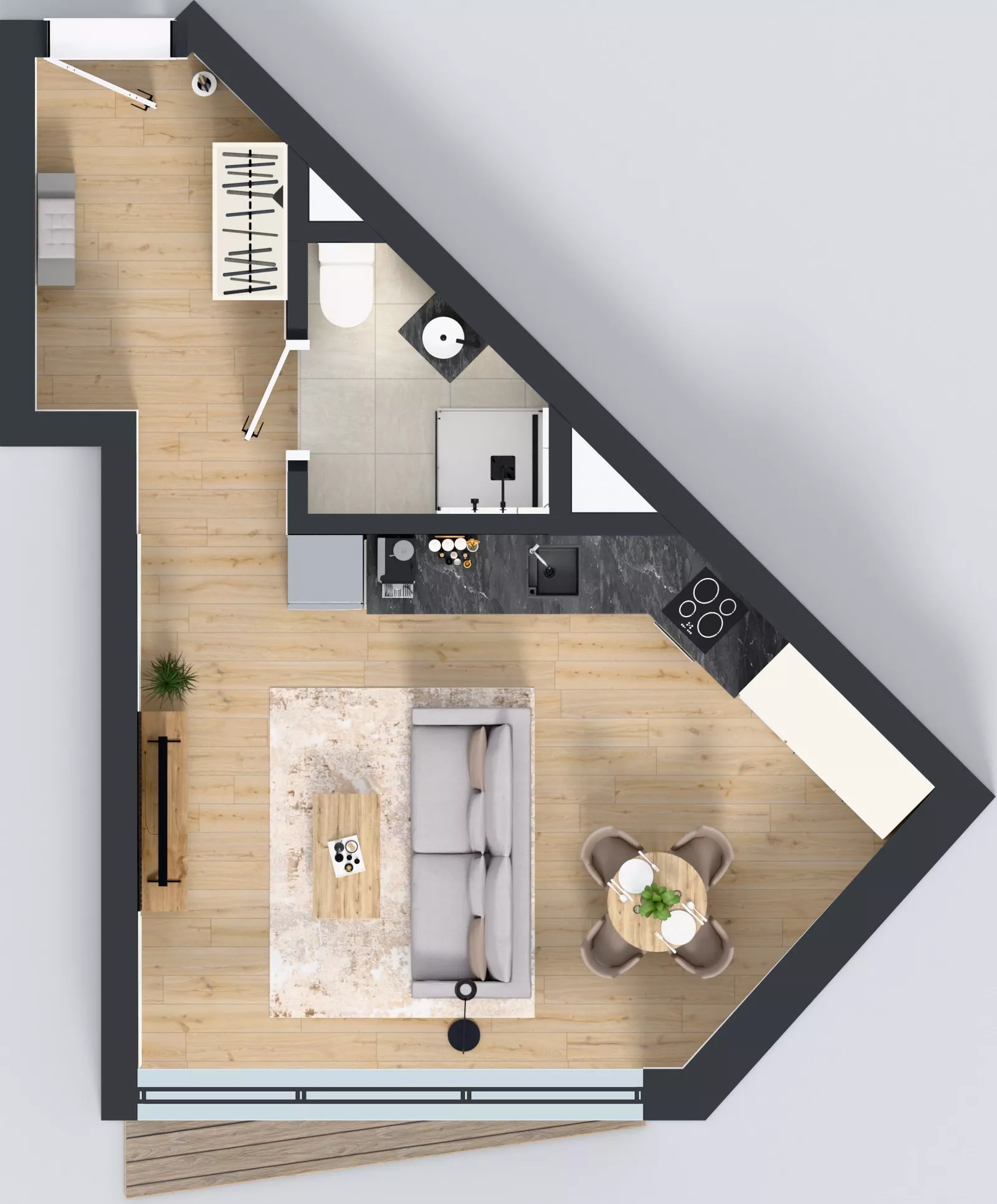 1 pokój, mieszkanie 33,05 m², piętro 2, oferta nr M.38, Nowa Gwiazda, Katowice, Zawodzie, ul. Bogucicka