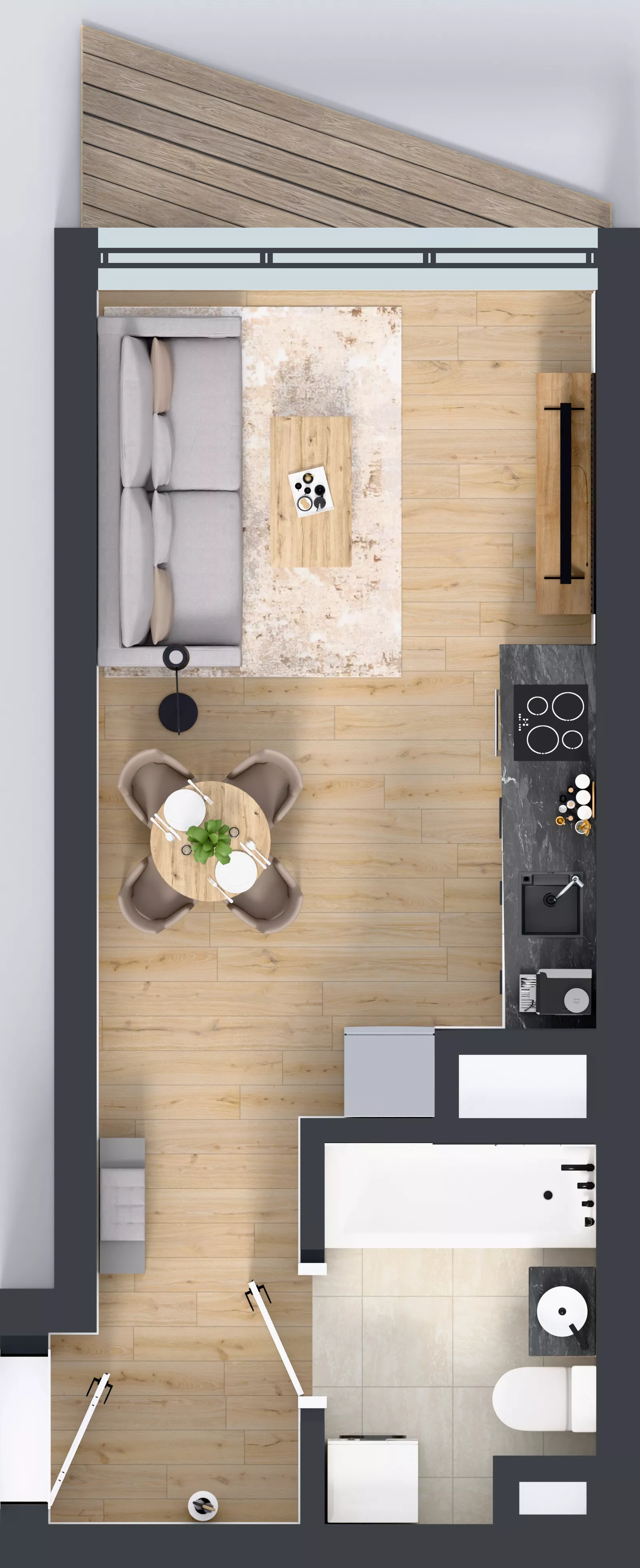 1 pokój, mieszkanie 25,90 m², piętro 2, oferta nr M.43, Nowa Gwiazda, Katowice, Zawodzie, ul. Bogucicka