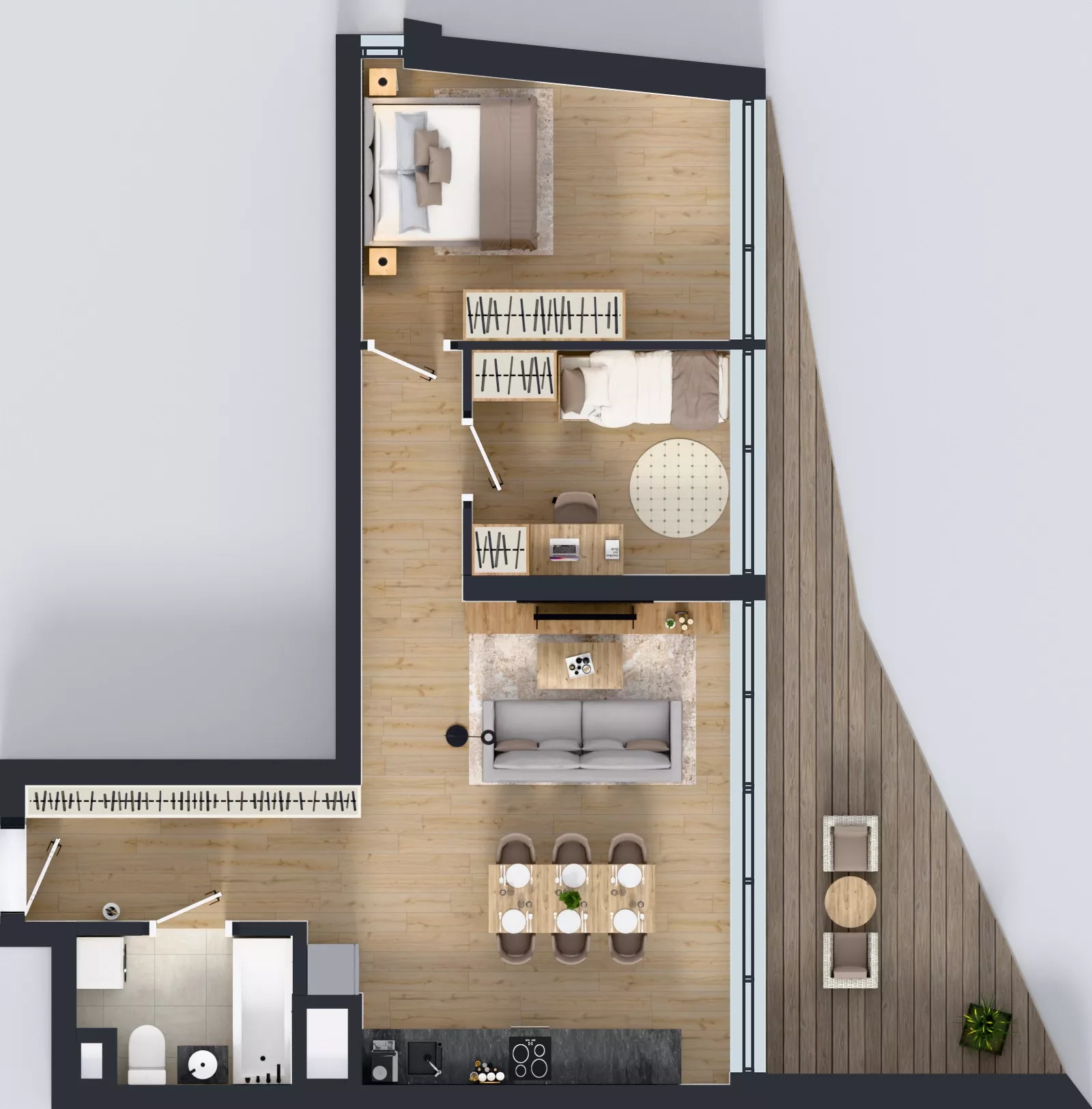 3 pokoje, mieszkanie 59,54 m², piętro 2, oferta nr M.44, Nowa Gwiazda, Katowice, Zawodzie, ul. Bogucicka