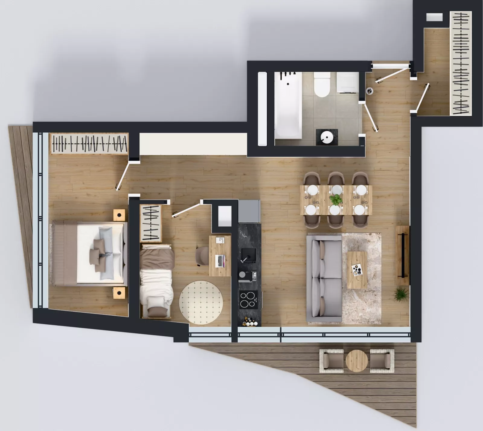 3 pokoje, mieszkanie 55,41 m², piętro 4, oferta nr M.65, Nowa Gwiazda, Katowice, Zawodzie, ul. Bogucicka