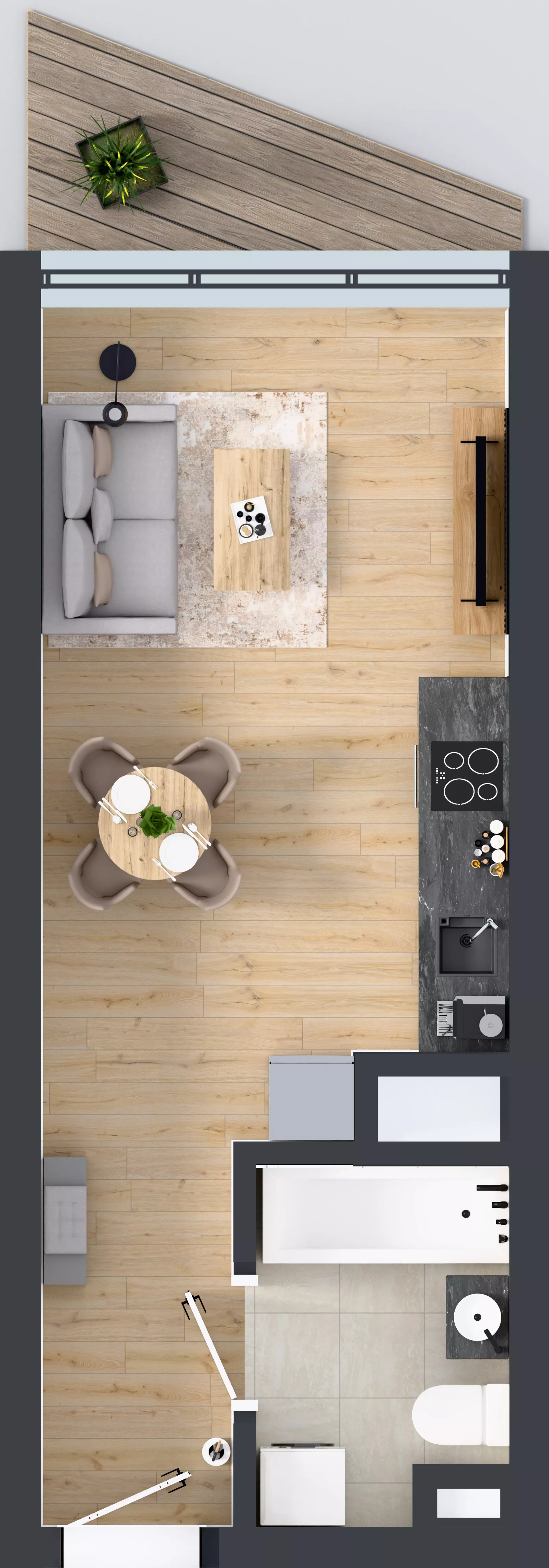 1 pokój, mieszkanie 26,80 m², piętro 5, oferta nr M.84, Nowa Gwiazda, Katowice, Zawodzie, ul. Bogucicka