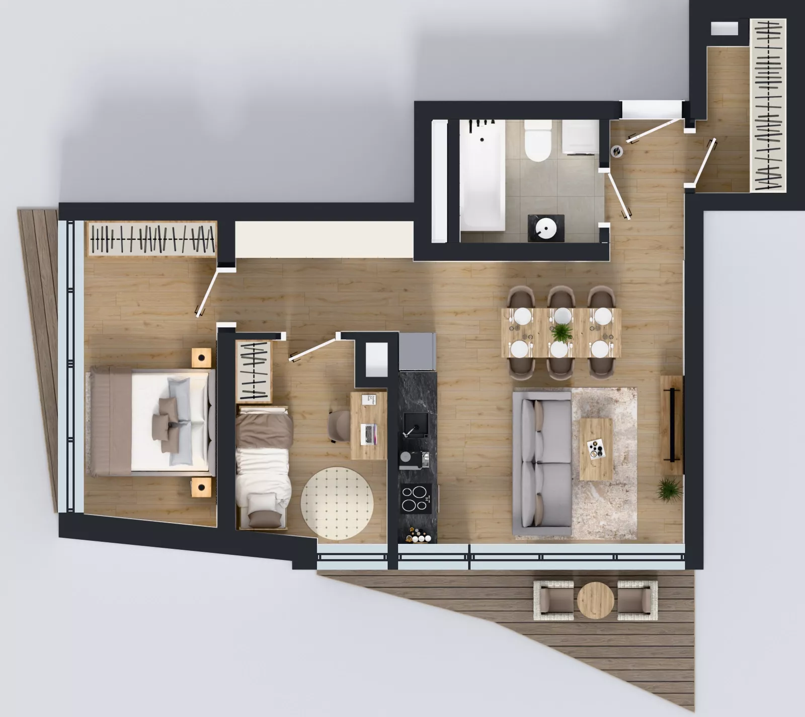 3 pokoje, mieszkanie 55,41 m², piętro 10, oferta nr M.155, Nowa Gwiazda, Katowice, Zawodzie, ul. Bogucicka