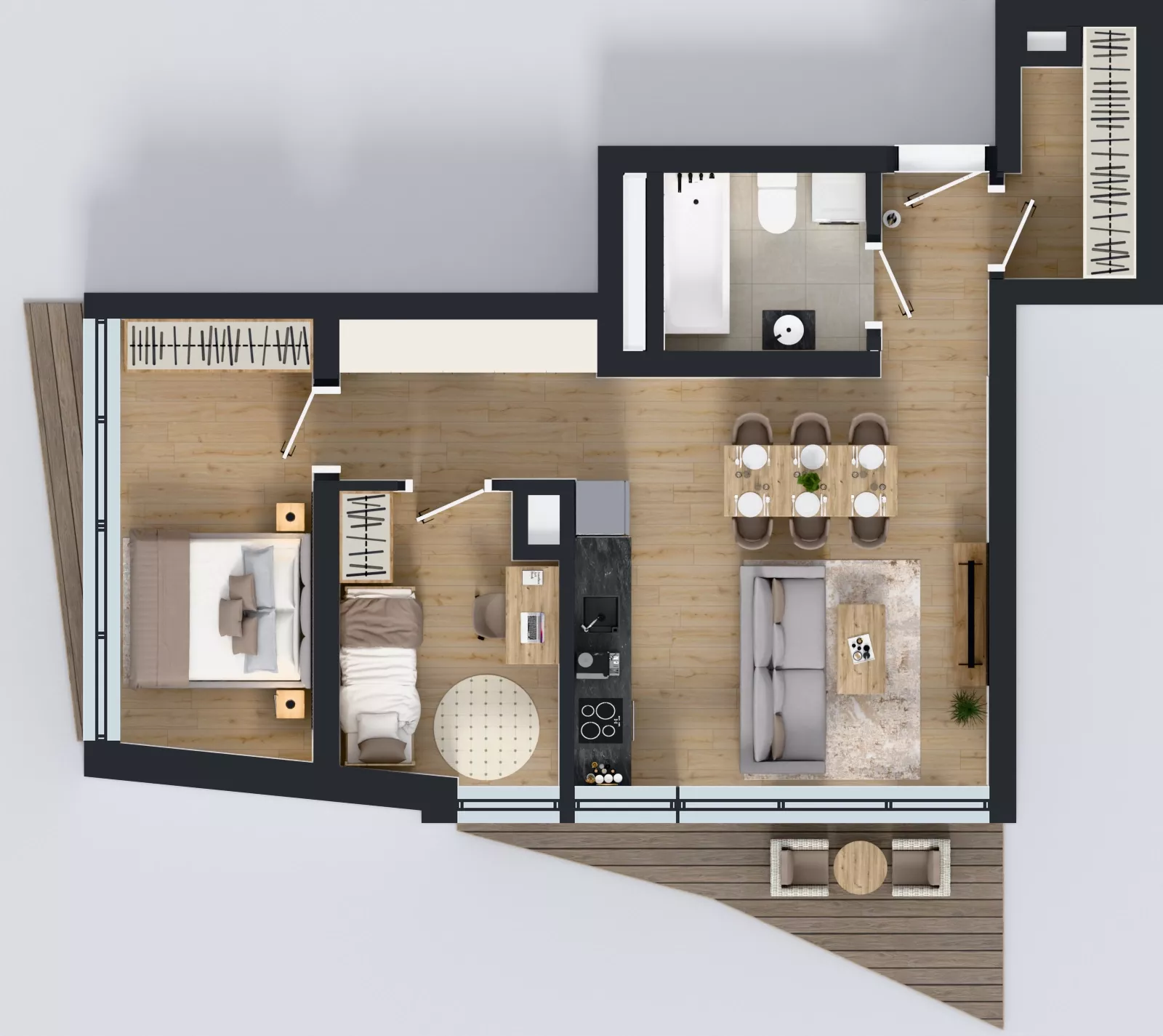 3 pokoje, mieszkanie 55,41 m², piętro 12, oferta nr M.185, Nowa Gwiazda, Katowice, Zawodzie, ul. Bogucicka