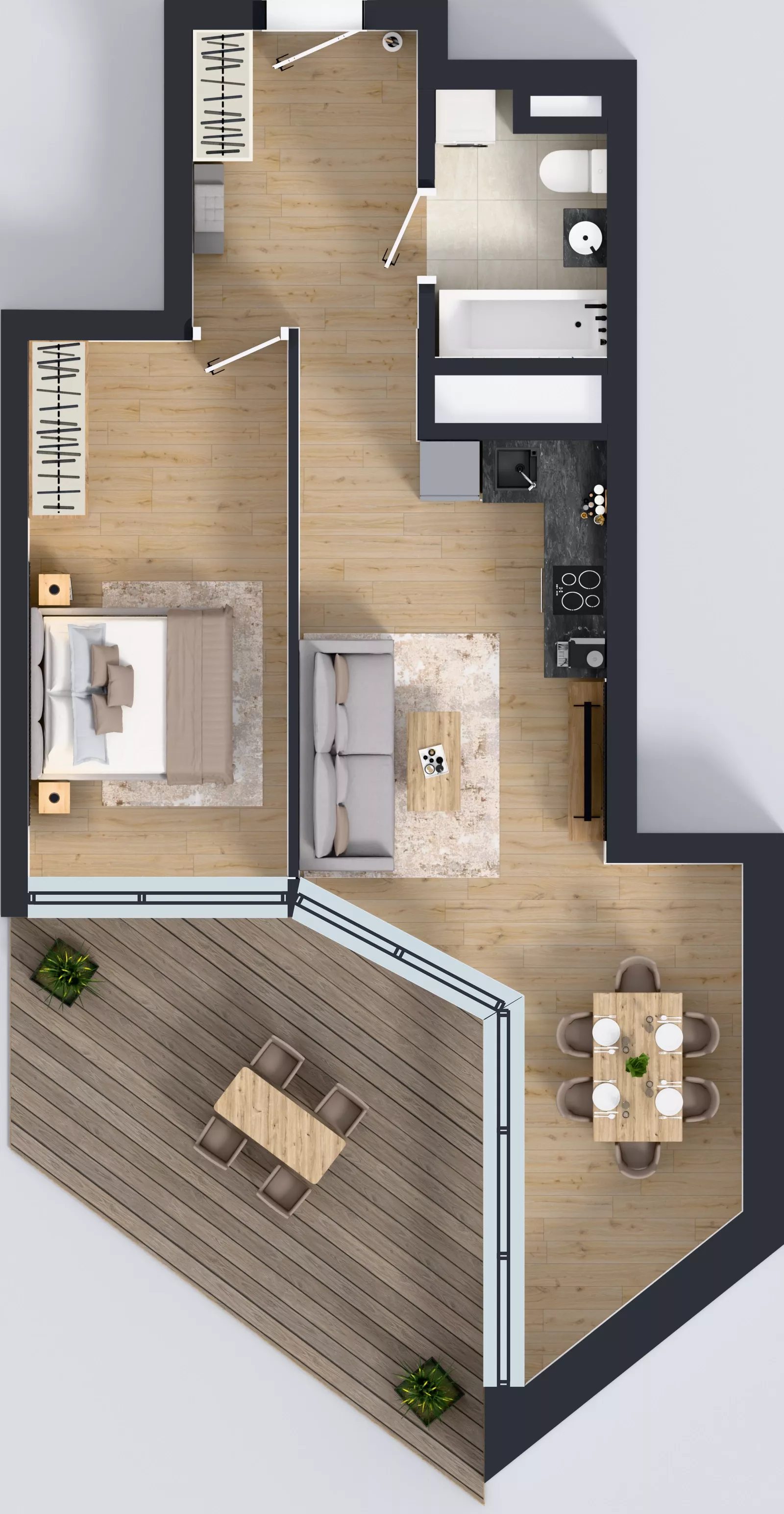 2 pokoje, mieszkanie 51,14 m², piętro 15, oferta nr M.229, Nowa Gwiazda, Katowice, Zawodzie, ul. Bogucicka