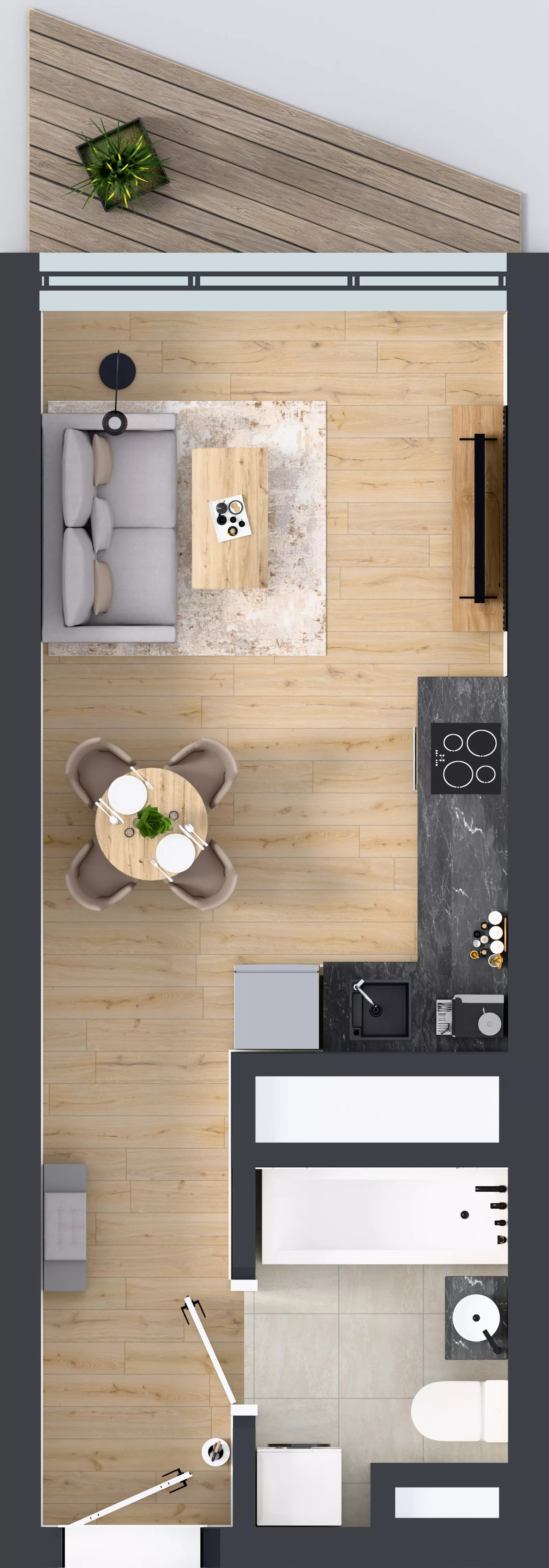 1 pokój, mieszkanie 26,13 m², piętro 15, oferta nr M.234, Nowa Gwiazda, Katowice, Zawodzie, ul. Bogucicka