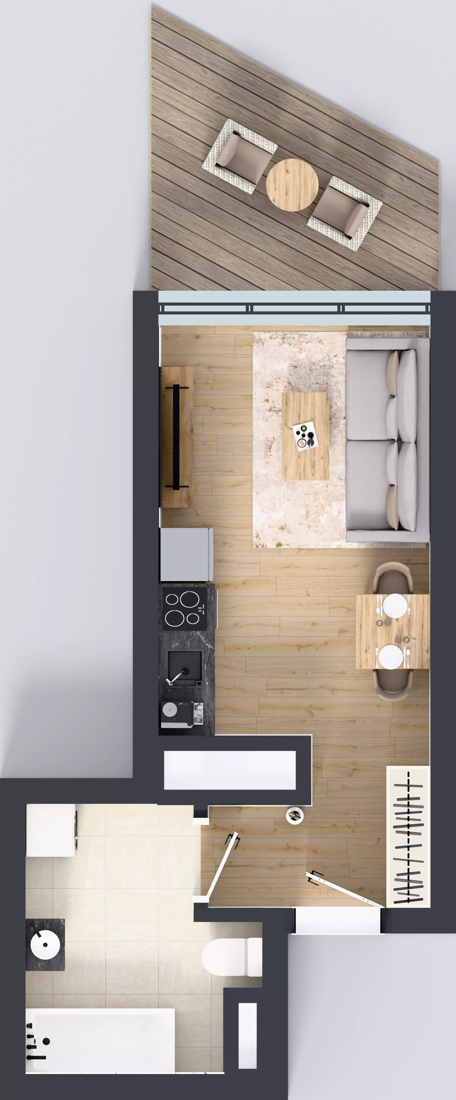 1 pokój, mieszkanie 25,47 m², piętro 15, oferta nr M.237, Nowa Gwiazda, Katowice, Zawodzie, ul. Bogucicka
