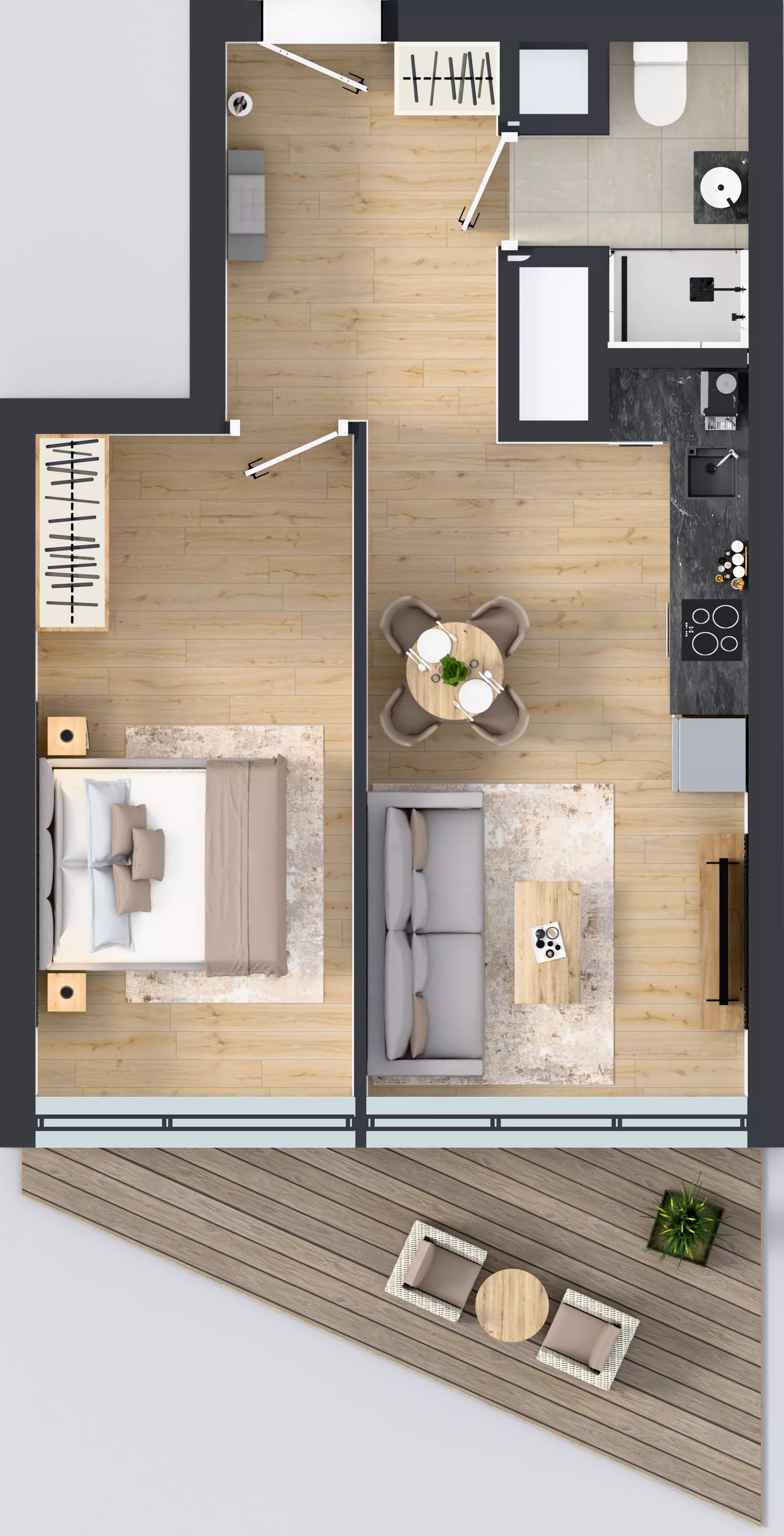 2 pokoje, mieszkanie 42,02 m², piętro 18, oferta nr M.271, Nowa Gwiazda, Katowice, Zawodzie, ul. Bogucicka