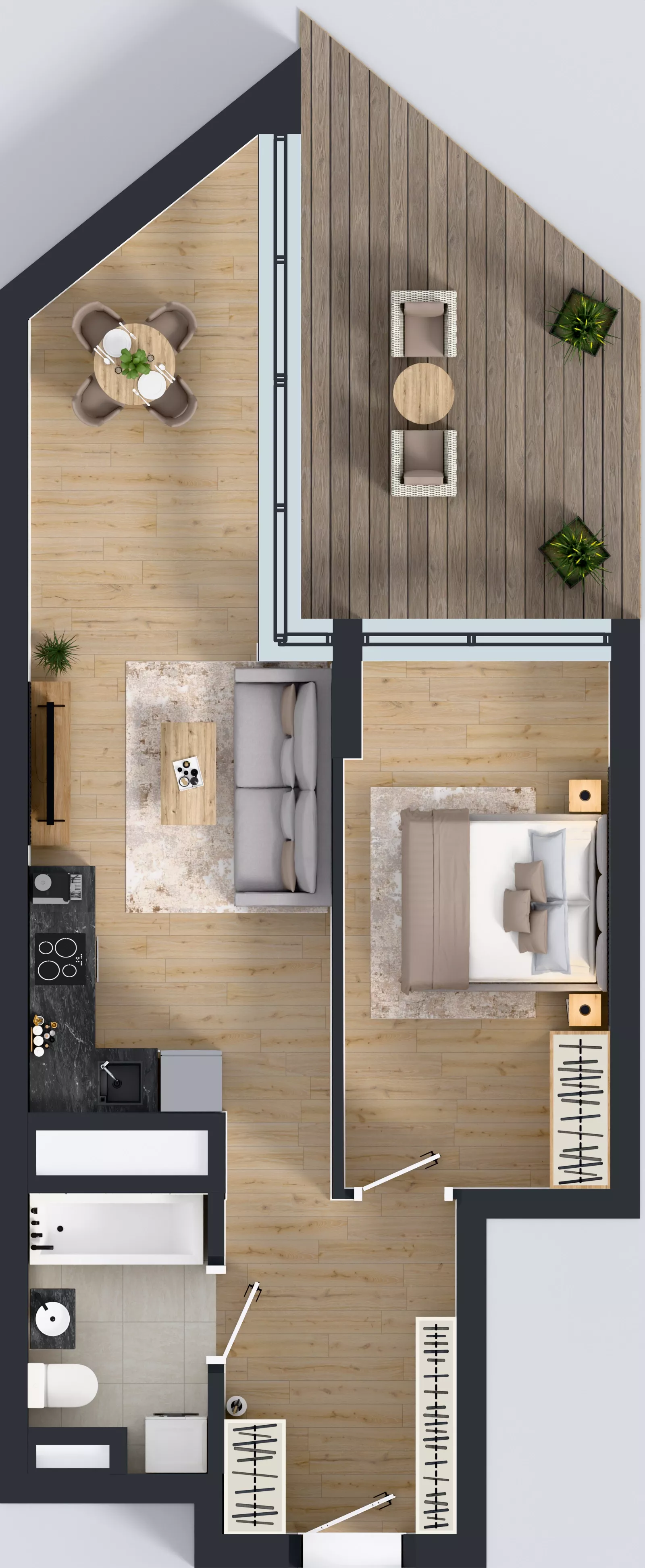 2 pokoje, mieszkanie 48,57 m², piętro 18, oferta nr M.281, Nowa Gwiazda, Katowice, Zawodzie, ul. Bogucicka