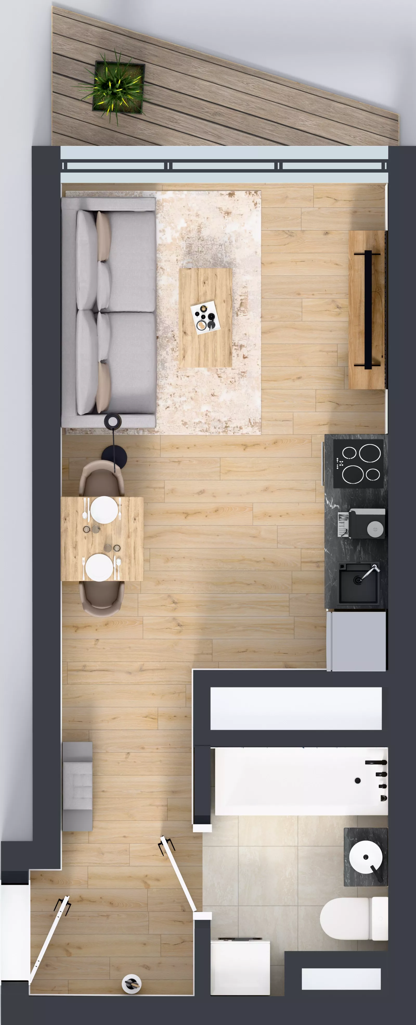 1 pokój, mieszkanie 25,21 m², piętro 18, oferta nr M.283, Nowa Gwiazda, Katowice, Zawodzie, ul. Bogucicka