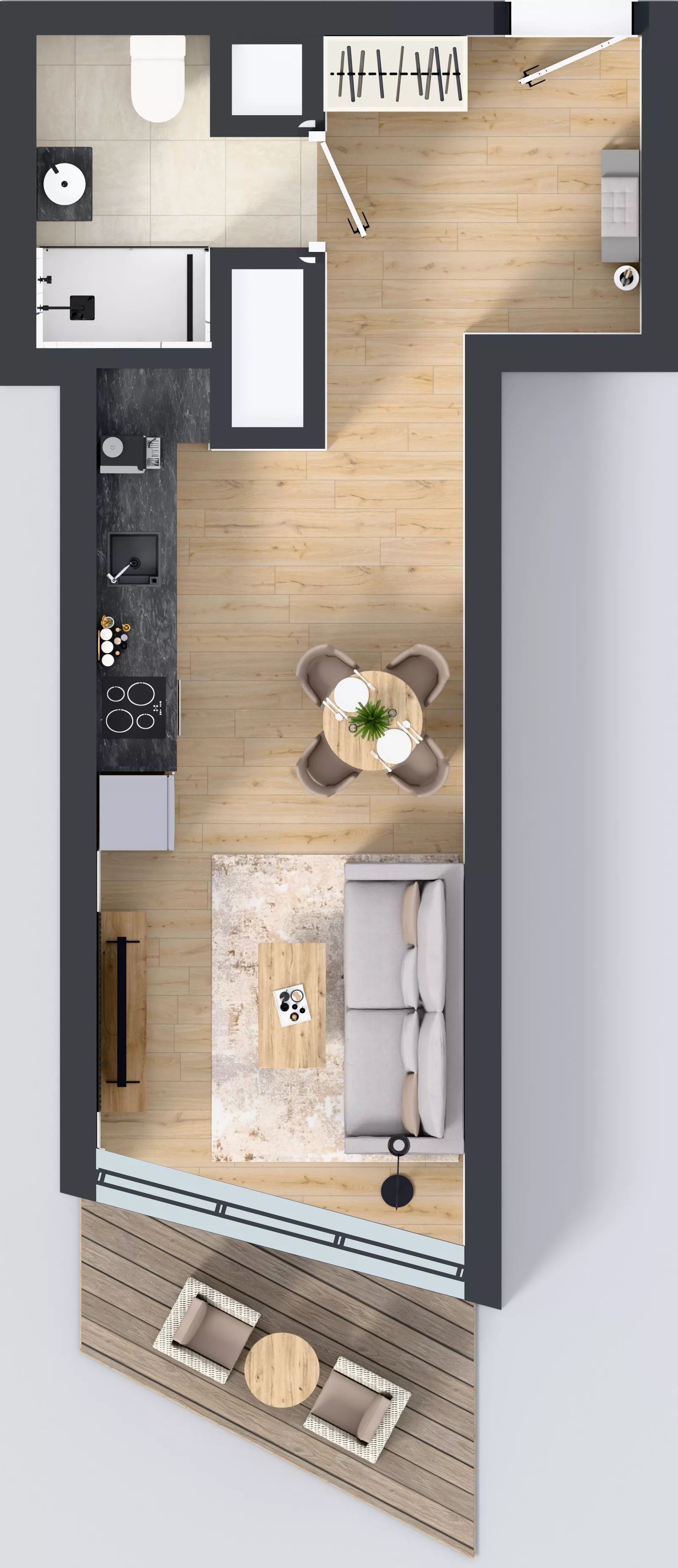 1 pokój, mieszkanie 30,04 m², piętro 19, oferta nr M.286, Nowa Gwiazda, Katowice, Zawodzie, ul. Bogucicka