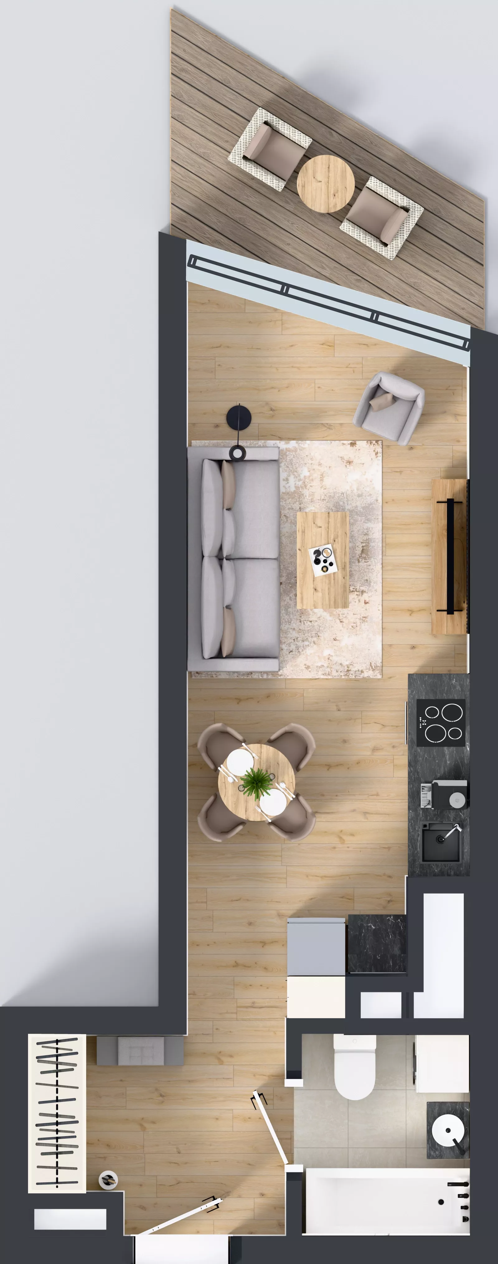 1 pokój, mieszkanie 29,42 m², piętro 19, oferta nr M.294, Nowa Gwiazda, Katowice, Zawodzie, ul. Bogucicka